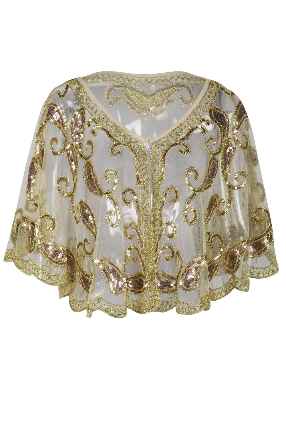 1920s Black Glitter Sequins Cape - Image 5