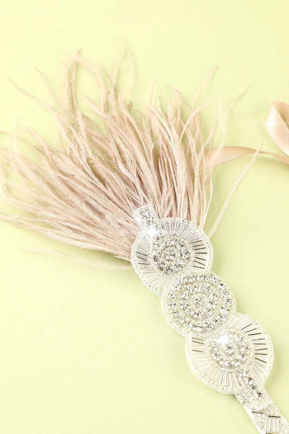 1920s Feather Beaded Flapper Headband - Image 5