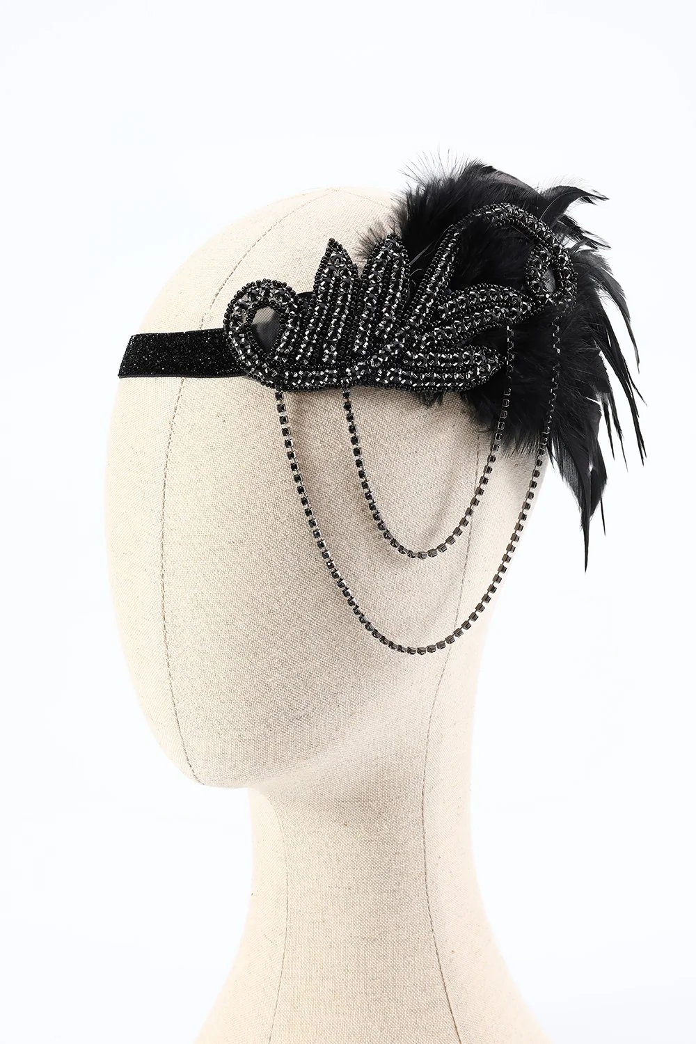 1920s Flapper Black Accessories Set - Image 3