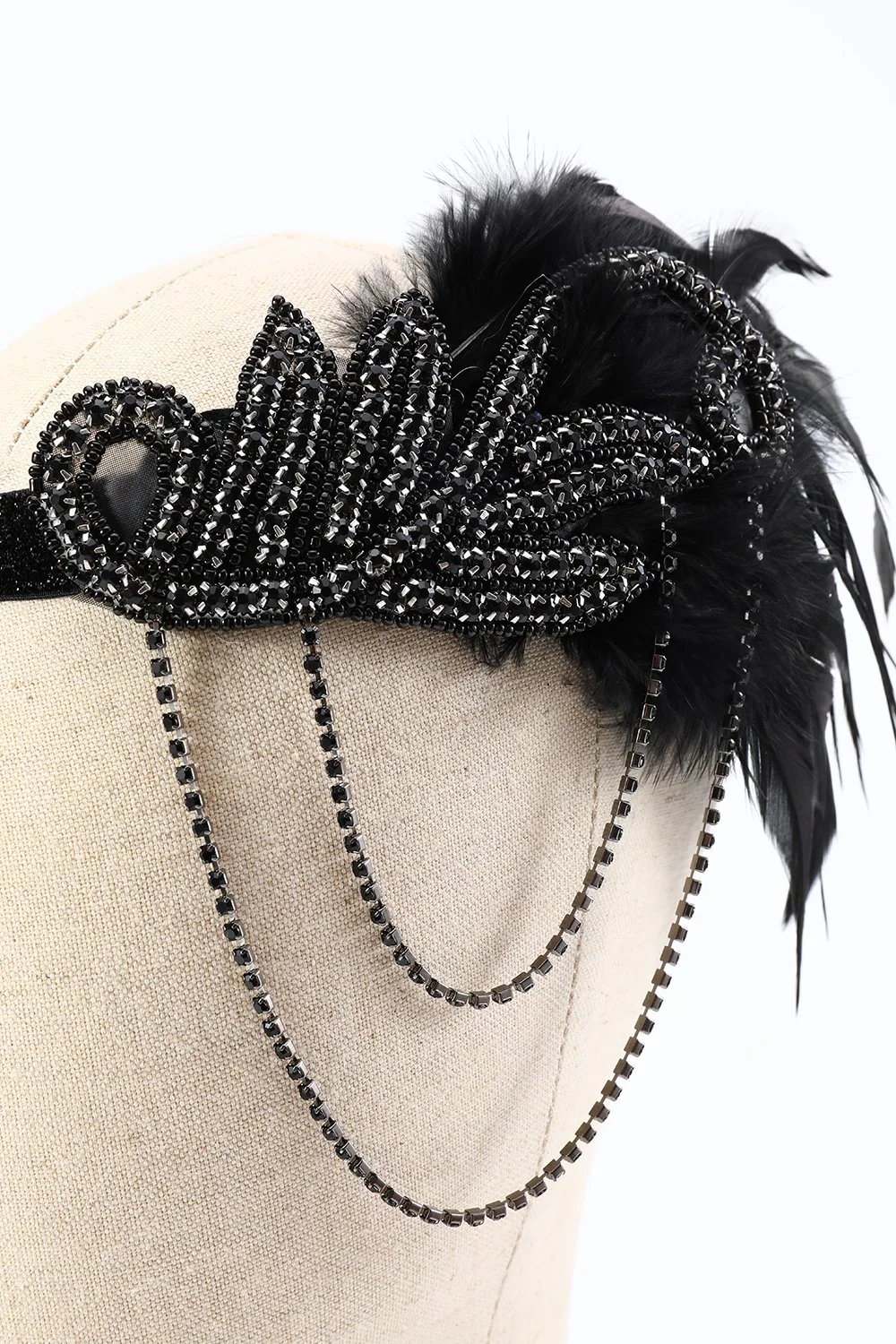 1920s Flapper Black Accessories Set - Image 4