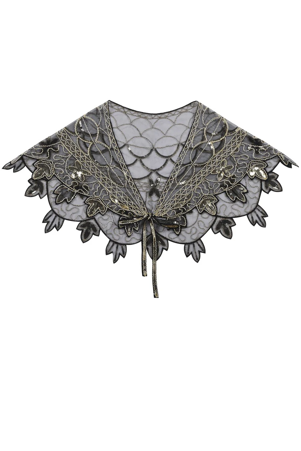 1920s Flower Sequin Women Cape - Image 3