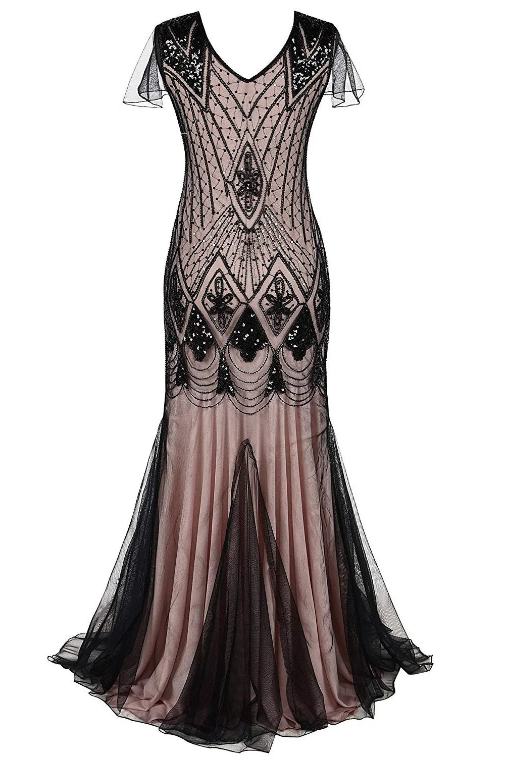 1920s Sequins Flapper Long Dress - Image 2