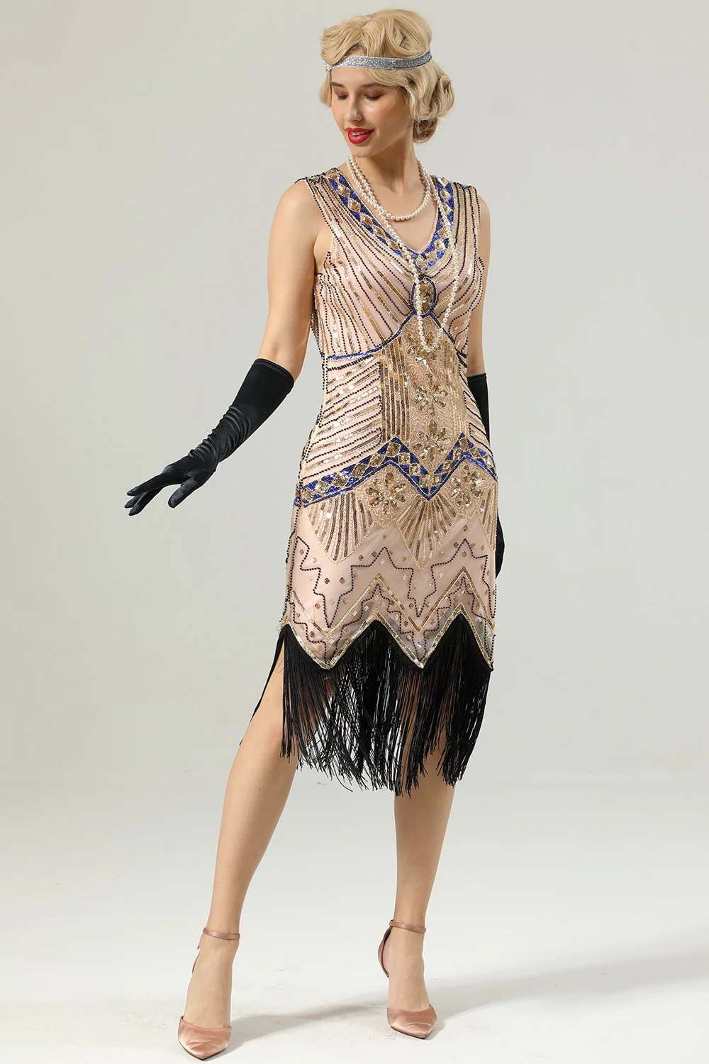1920s Sleeveless Gatsby Dress - Image 10