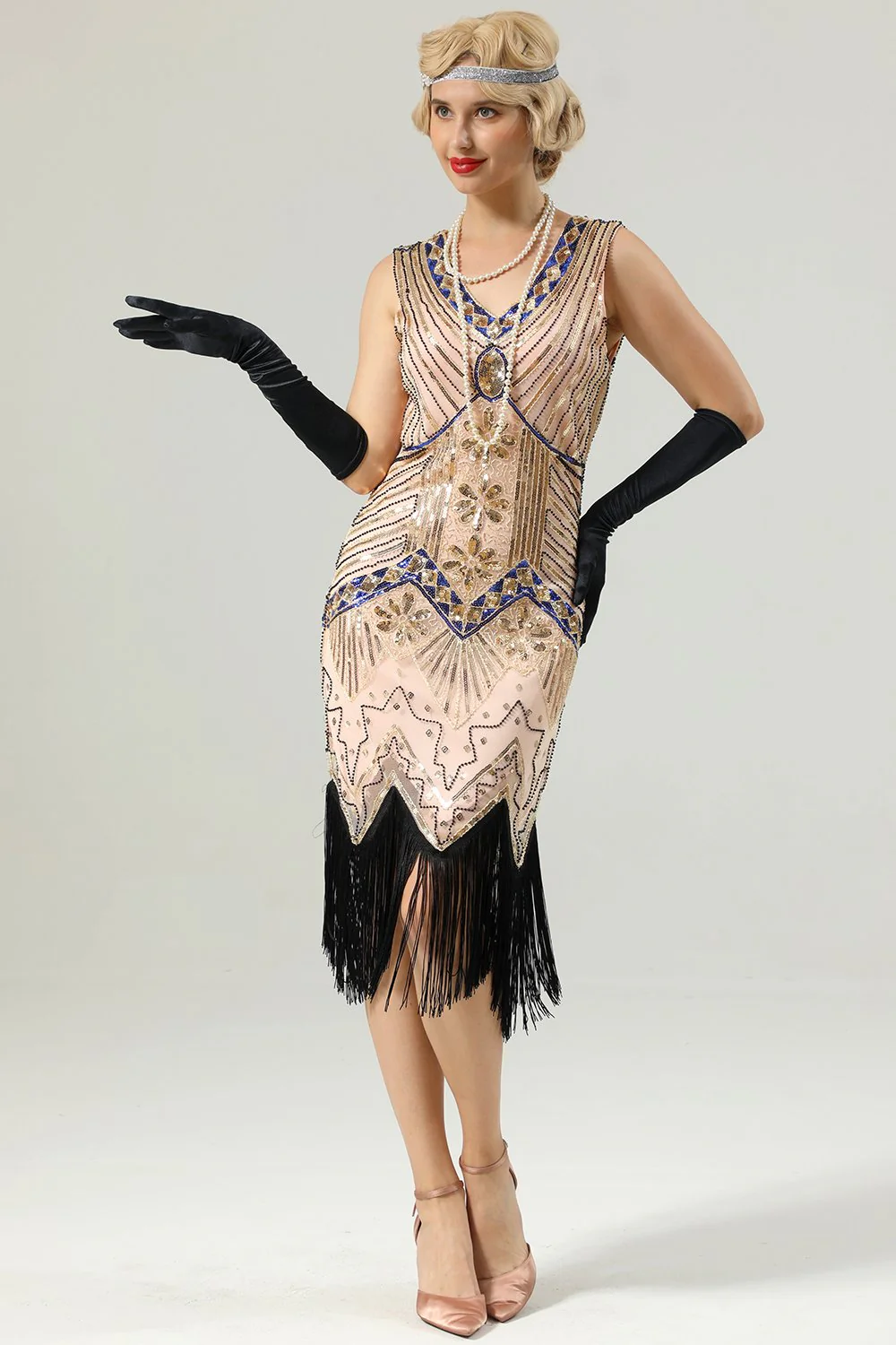 1920s Sleeveless Gatsby Dress - Image 11