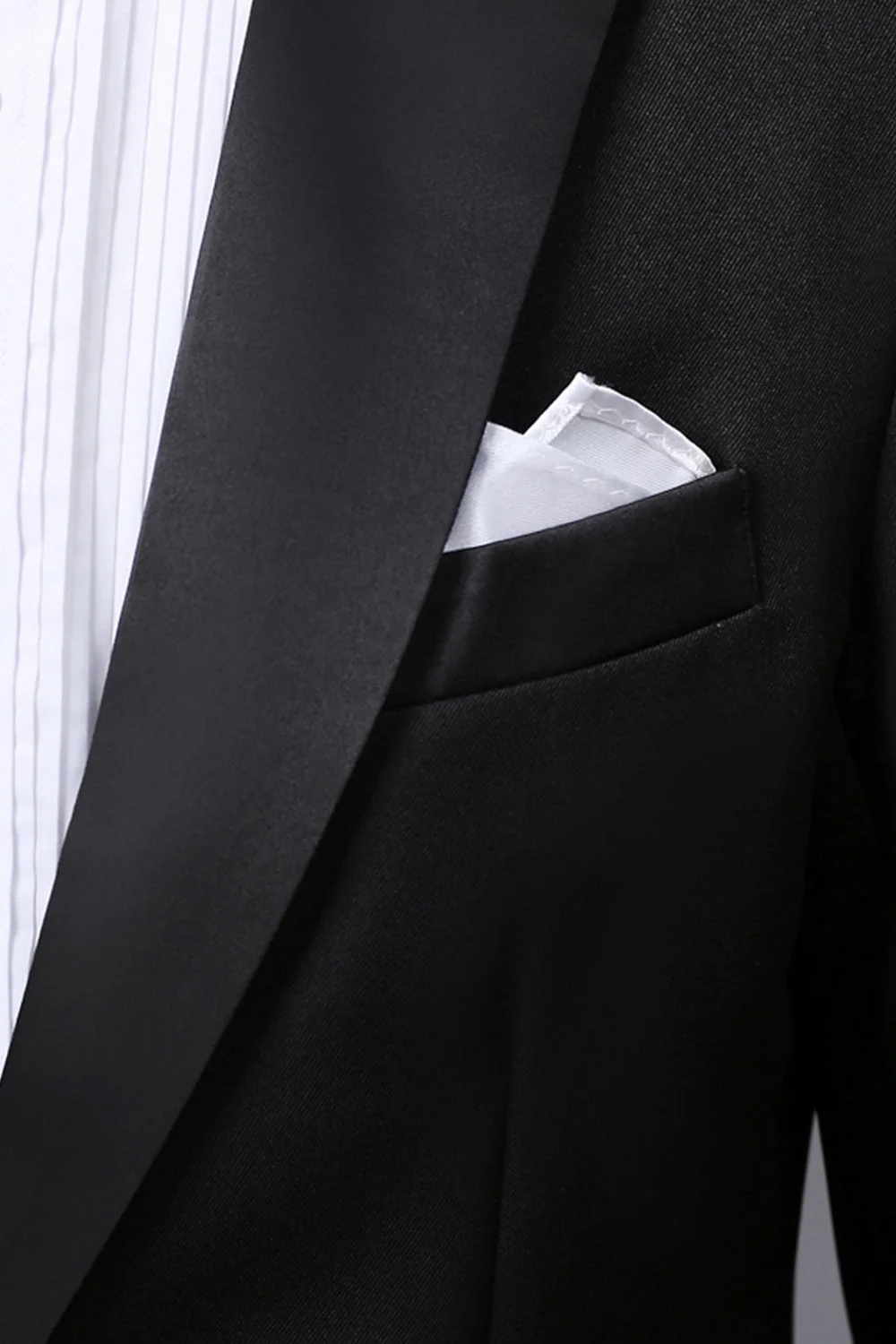Black 2 Piece Peak Lapel Slim Fit Men's Suits - Image 5