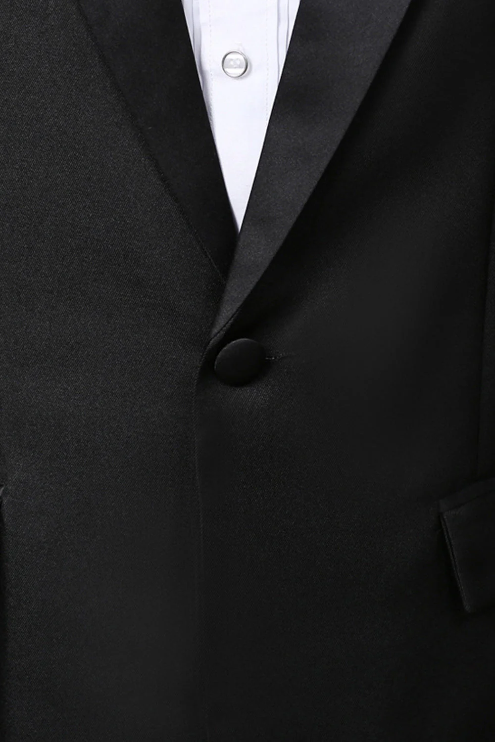Black 2 Piece Peak Lapel Slim Fit Men's Suits - Image 6