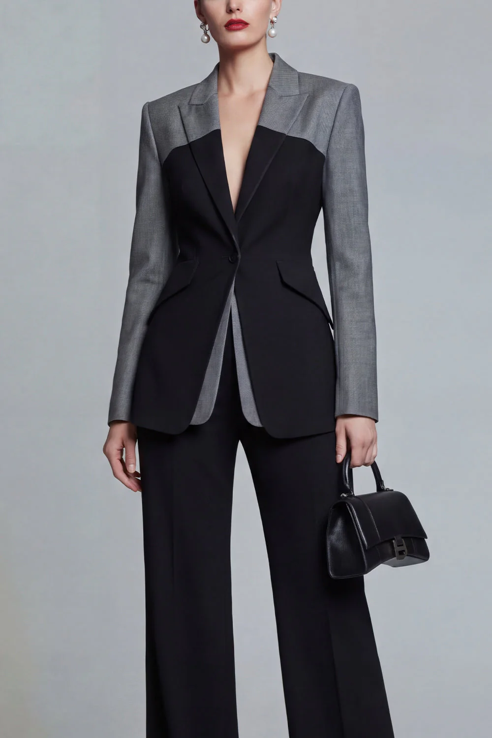 2 Piece Black Single Breasted Peak Lapel Slim Fit Prom Suits - Image 3