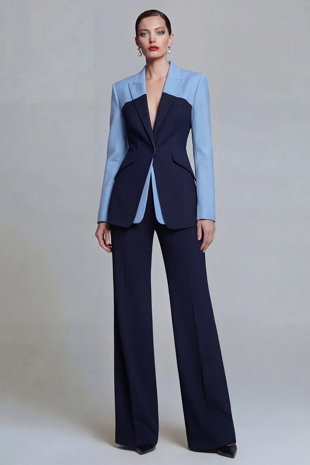 2 Piece Black Single Breasted Peak Lapel Slim Fit Prom Suits - Image 5