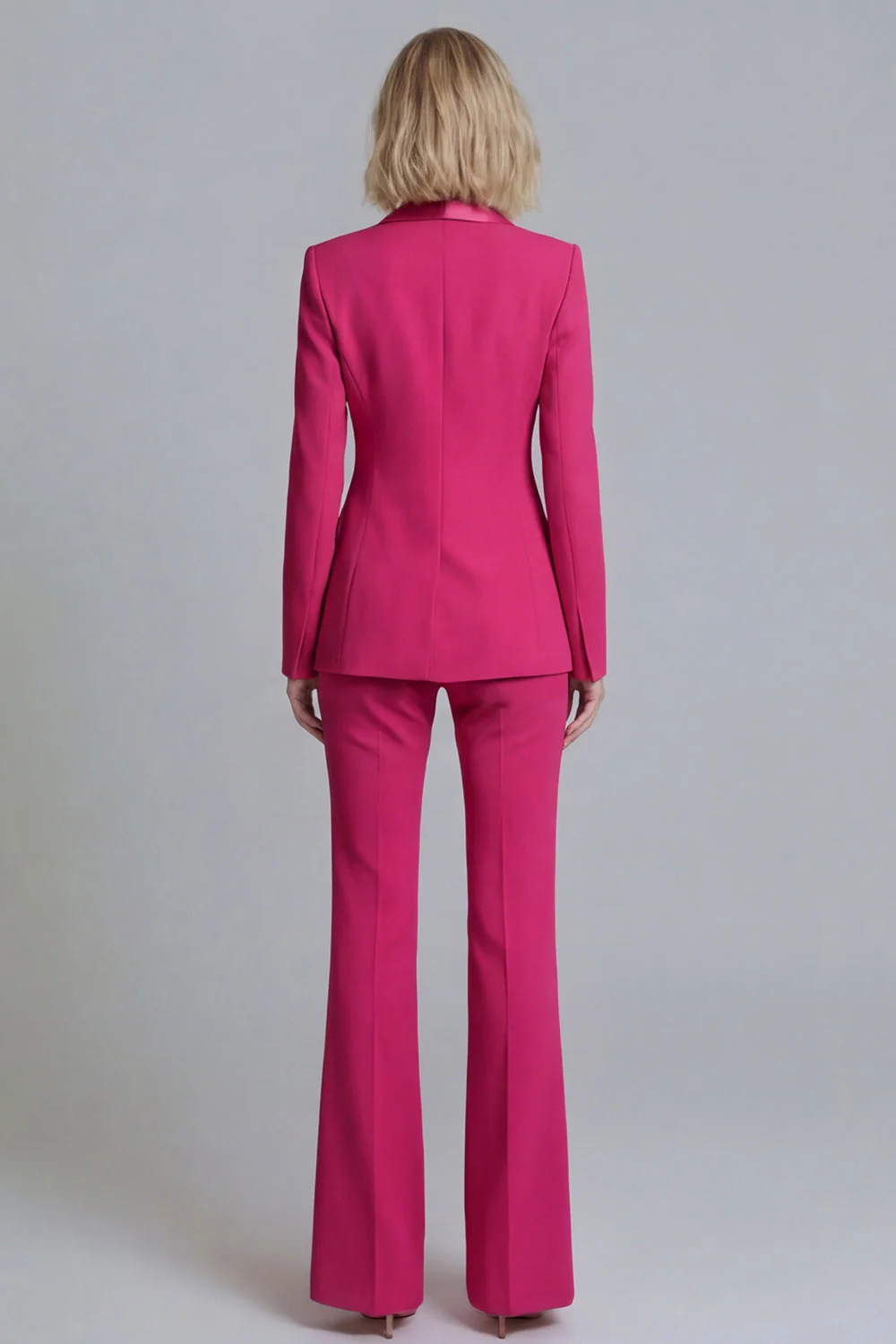 2 Piece Fresh Emerald Shawl Lapel Double Breasted Women's Work Suits - Image 10