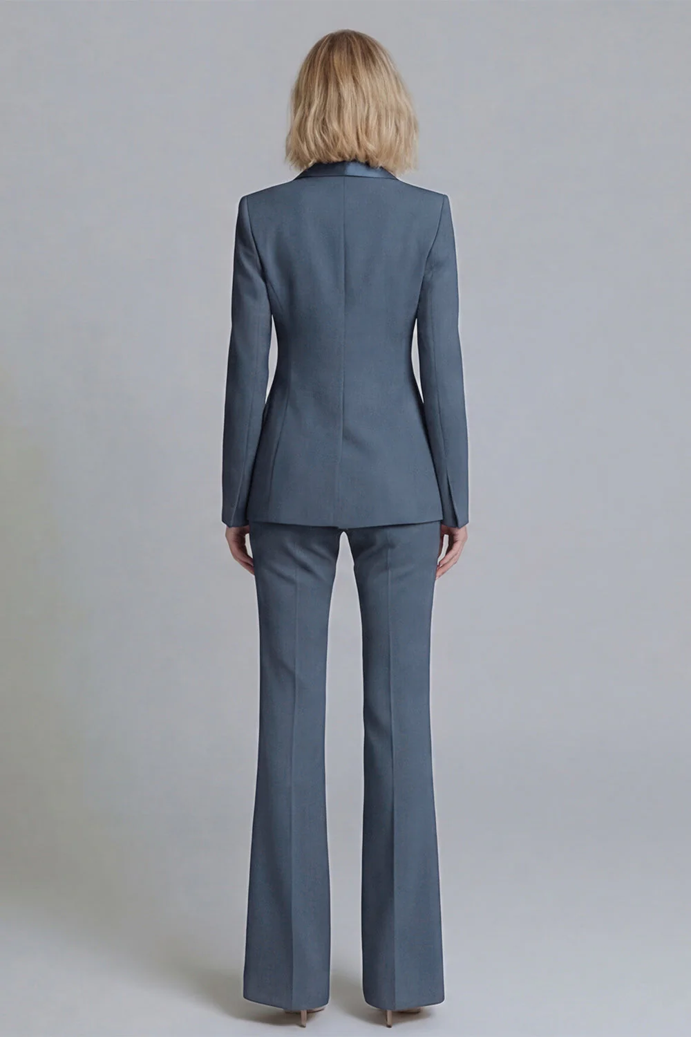 2 Piece Fresh Emerald Shawl Lapel Double Breasted Women's Work Suits - Image 12