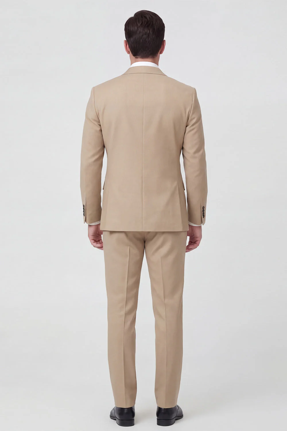 Khaki 2 Piece Single Breasted Peak Lapel Men's Suits - Image 2