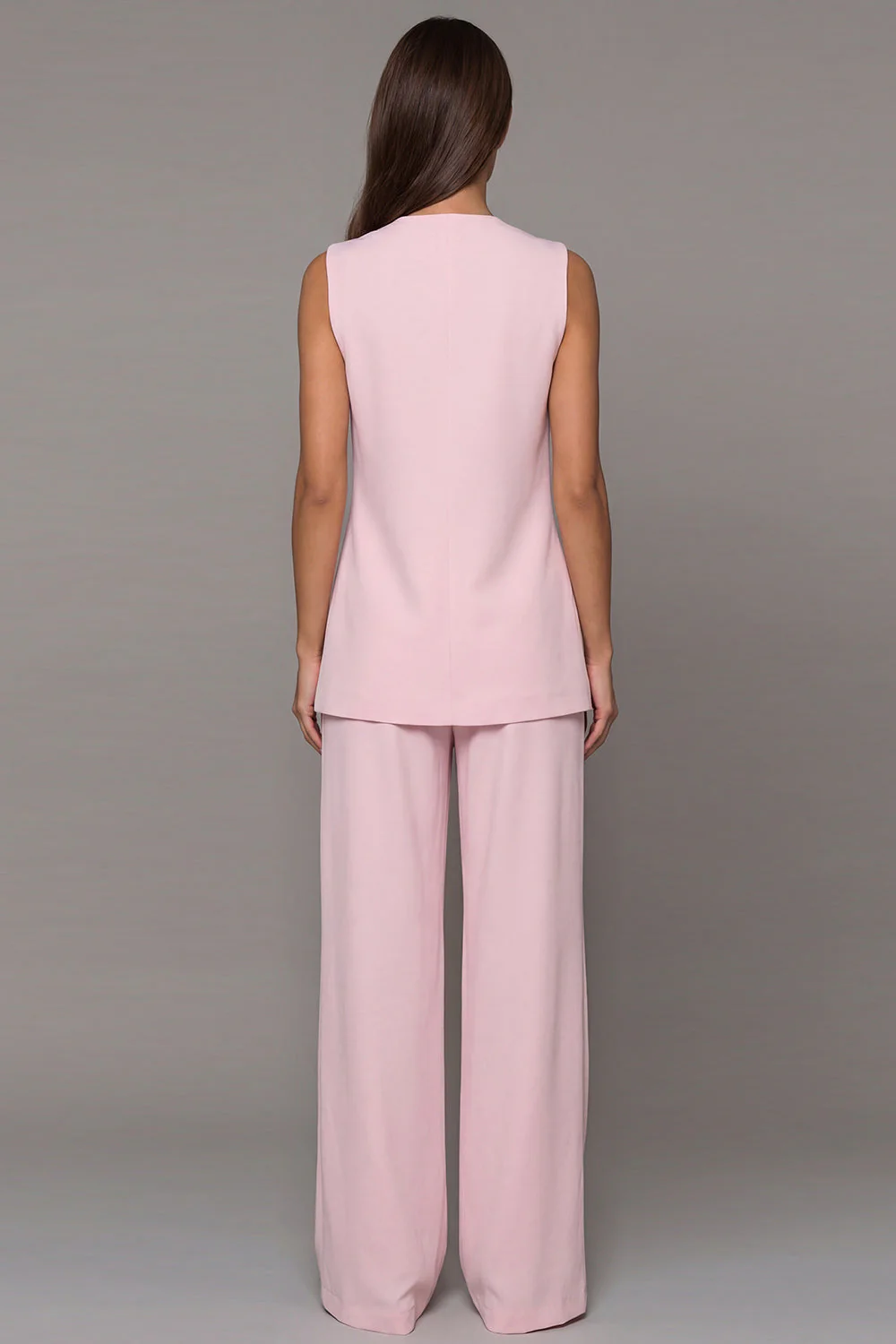 2 Piece Pink V Neck Work Suits - Image 2