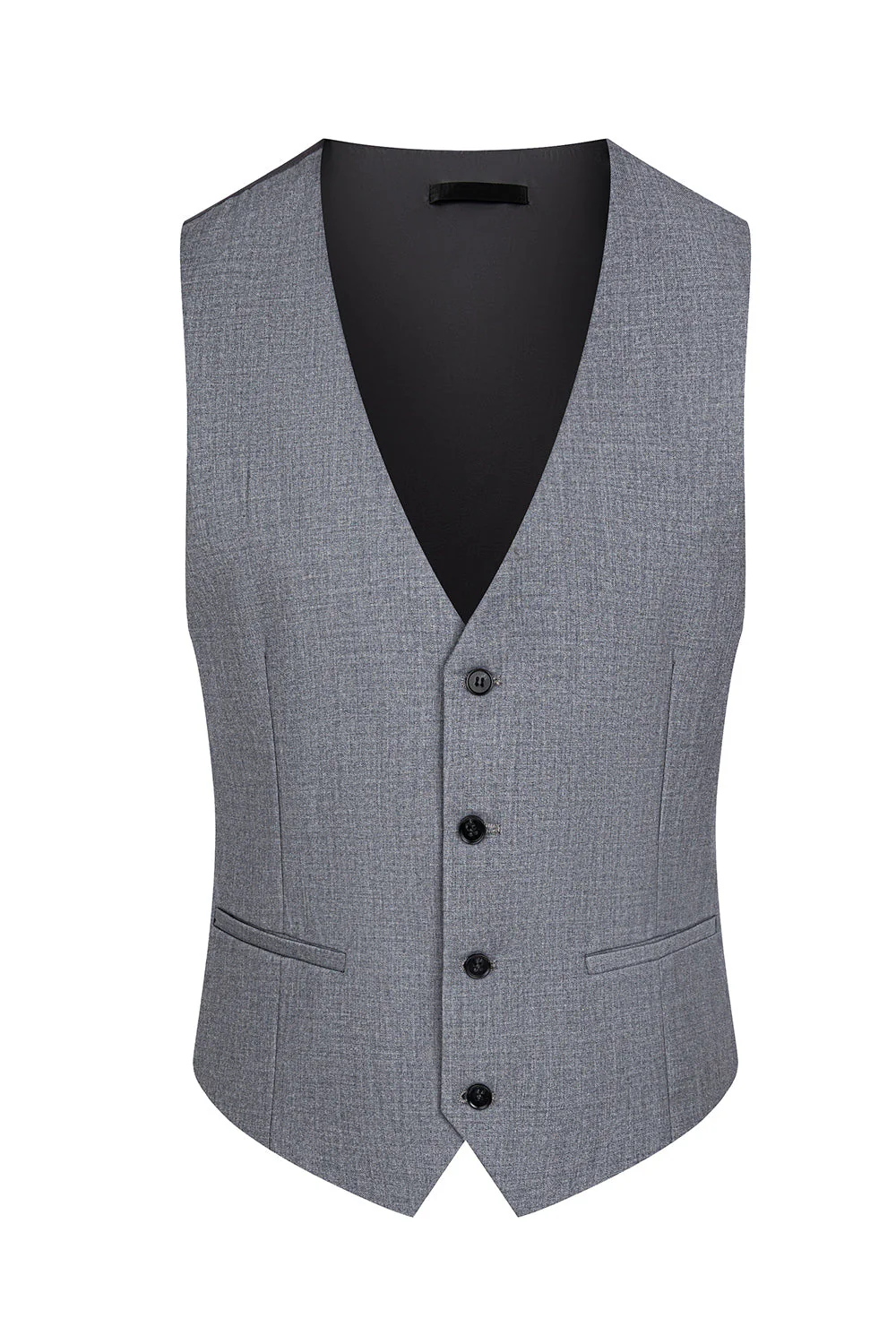 3 Piece Blue Peak Lapel One Button Men's Prom Suits - Image 4