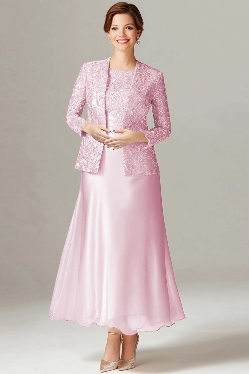 A-Line Champagne Chiffon 2-Piece Mother of the Bride Dress - Image 5
