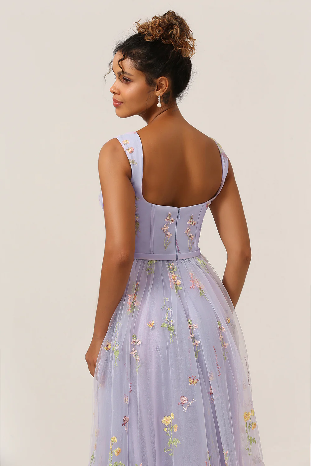 A Line Sweetheart Champagne Long Prom Dress with Embroidery - Image 12