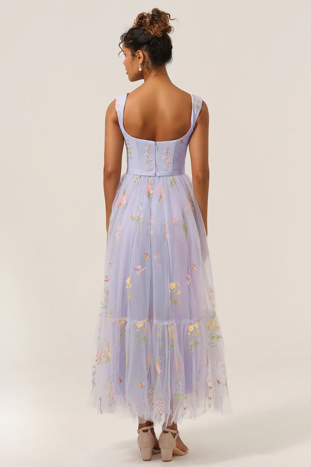 A Line Sweetheart Champagne Long Prom Dress with Embroidery - Image 8