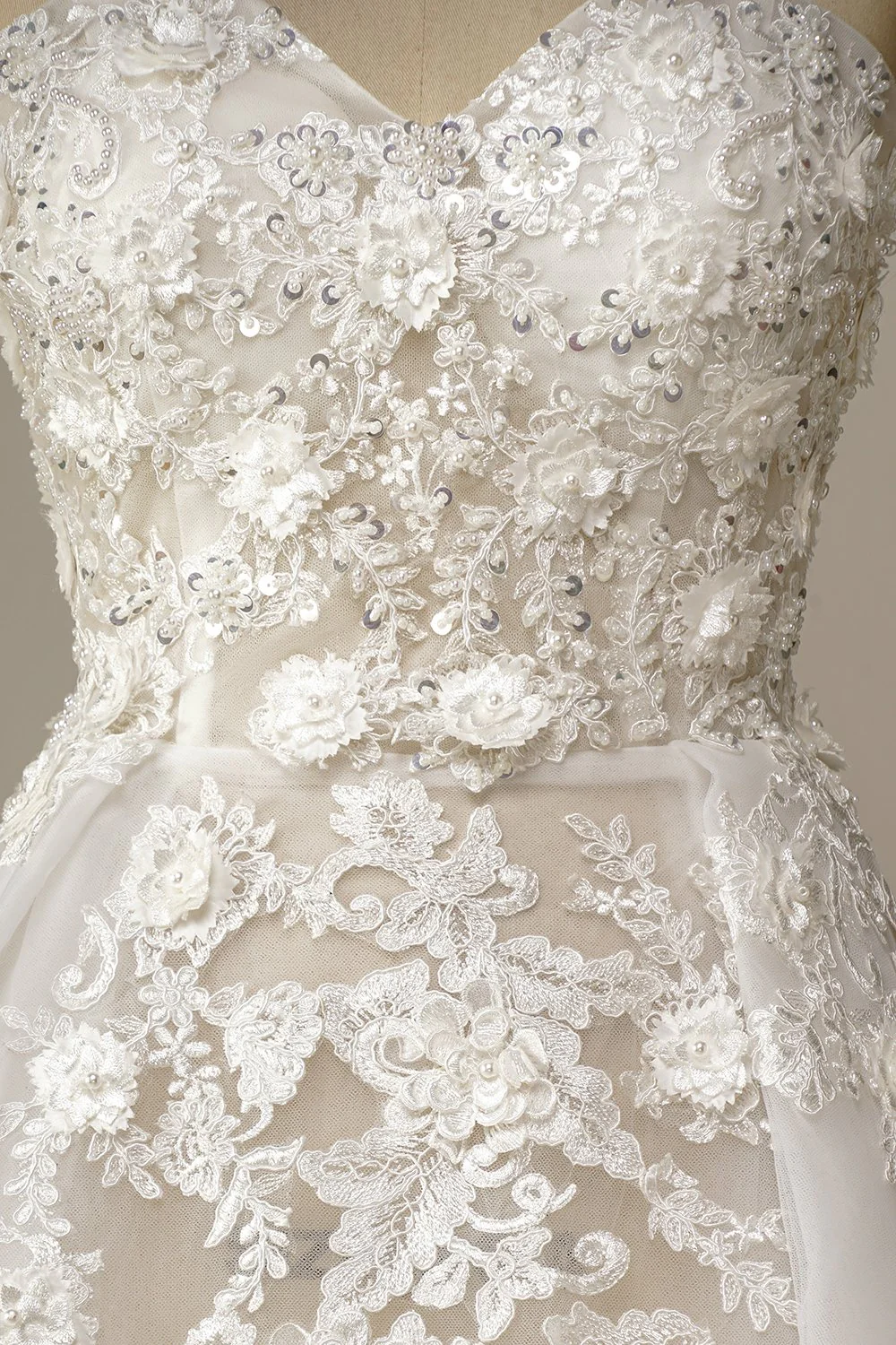 A Line Wedding Dress with Appliques - Image 5