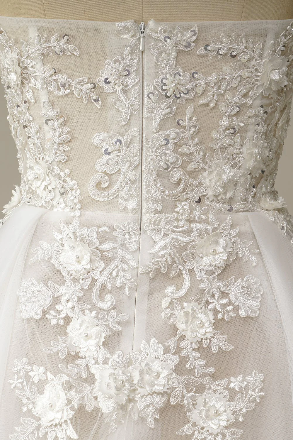 A Line Wedding Dress with Appliques - Image 6