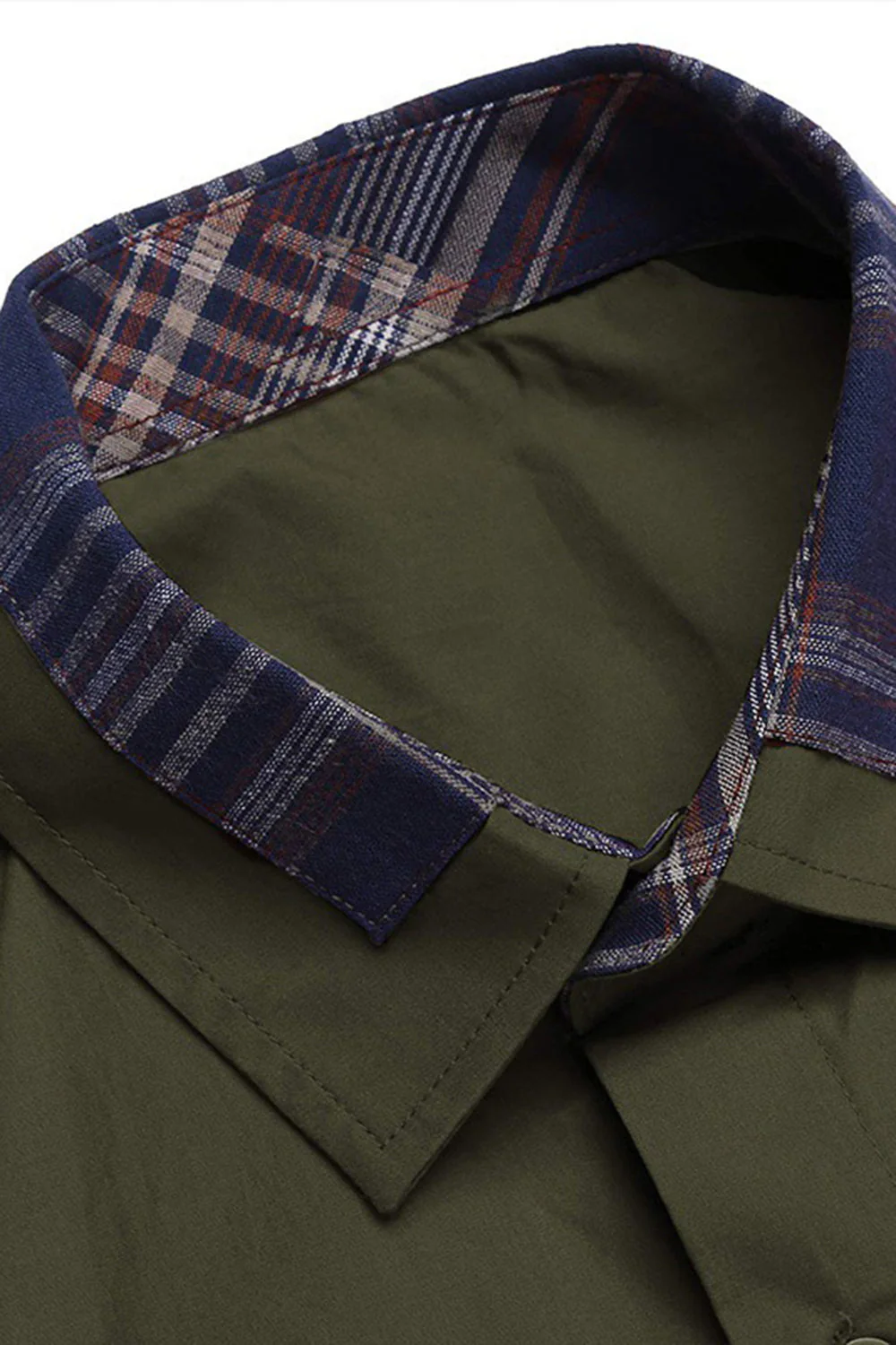 Army Green Short Sleeves Button Down Casual Men's Shirt - Image 4