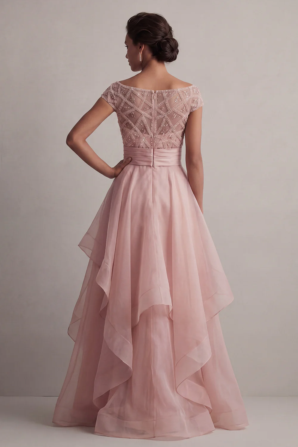 Bateau Neck A Line Champagne Sequin Mother Of the Bride Dress - Image 7