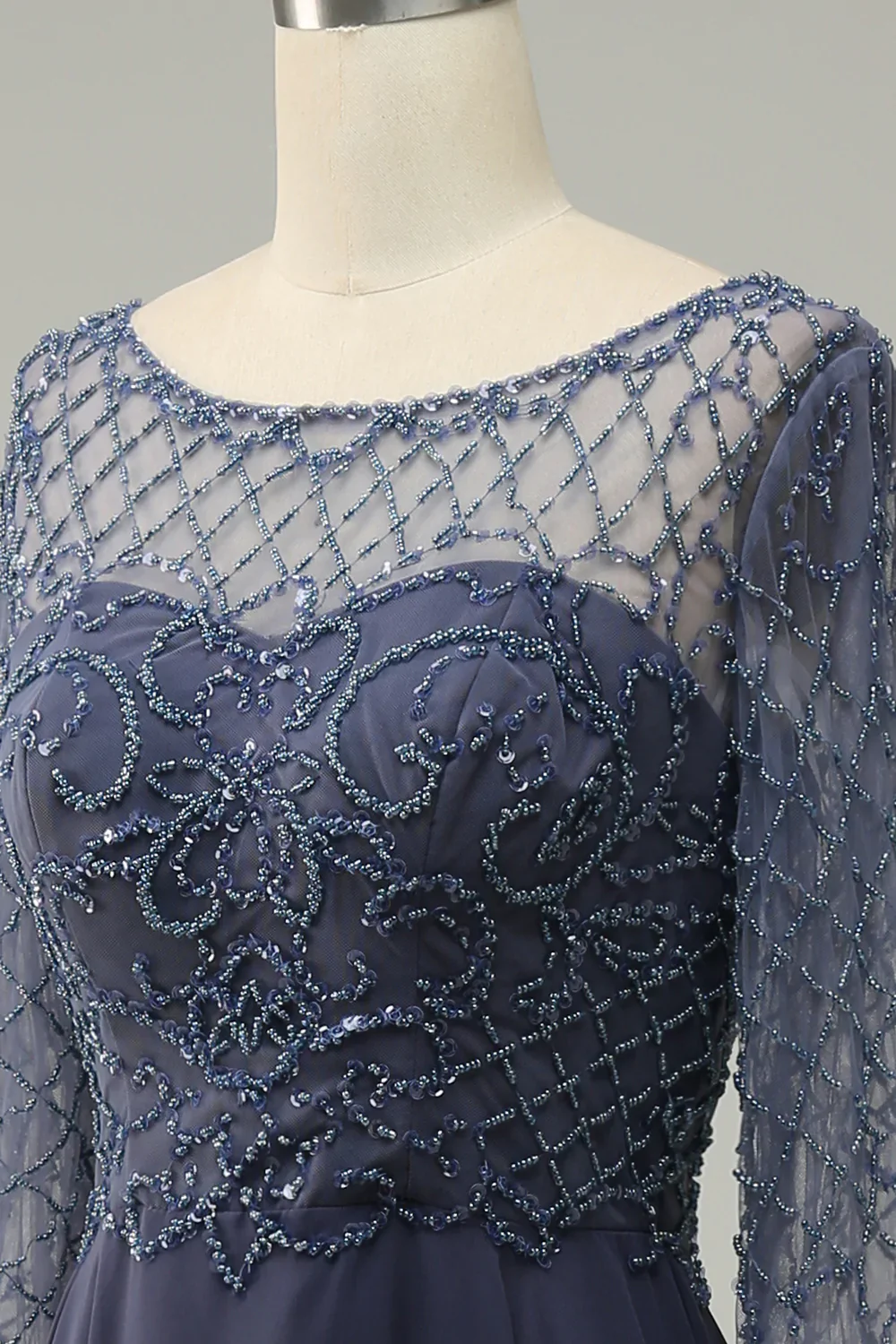 Beading Long Sleeves Mother of Bride Dress - Image 6