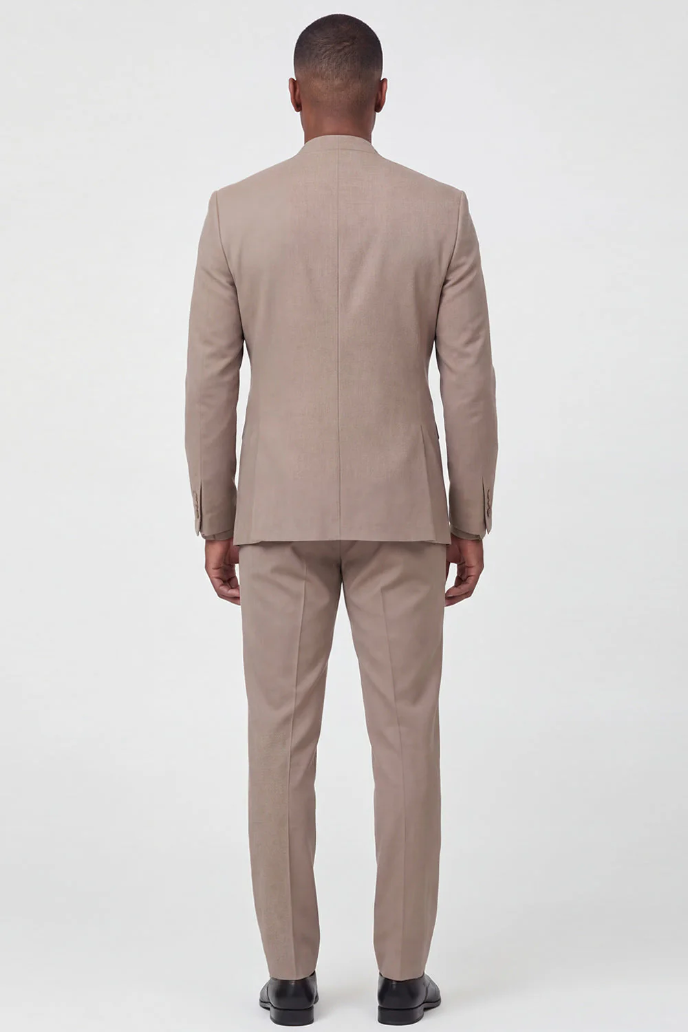 Beige Double Breasted 2 Piece Men's Work Suits - Image 2