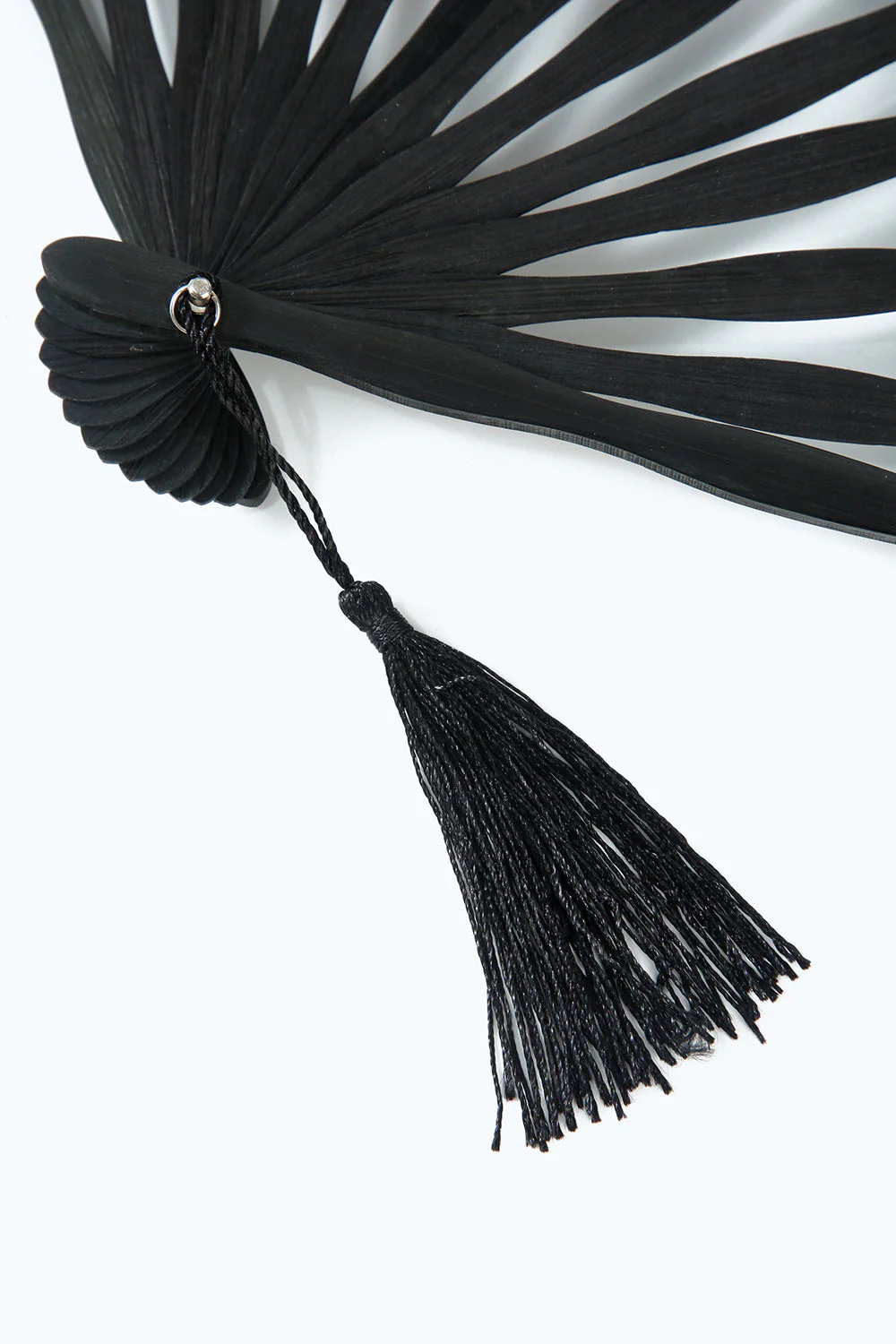 Black 1920s Fan with Fringes - Image 6