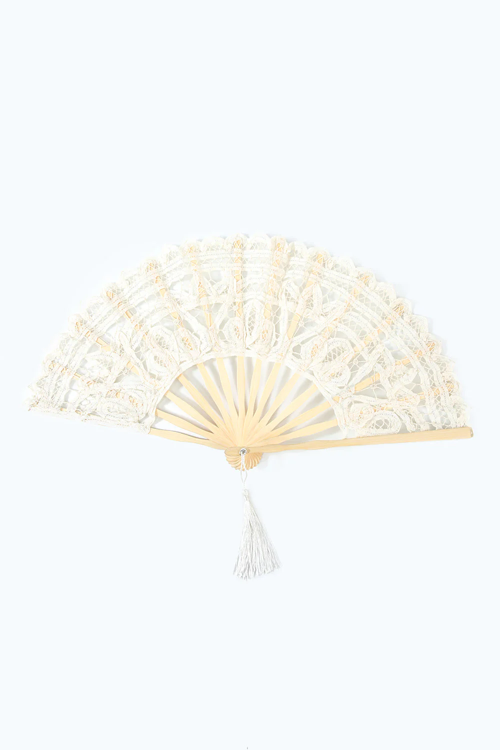 Black 1920s Fan with Fringes - Image 7