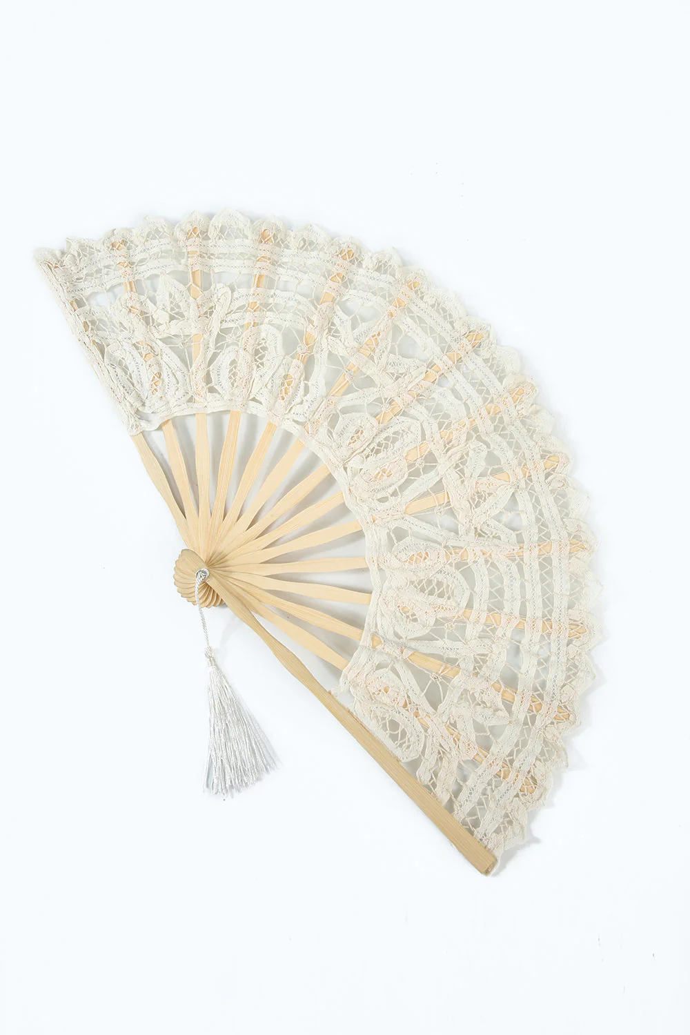 Black 1920s Fan with Fringes - Image 9