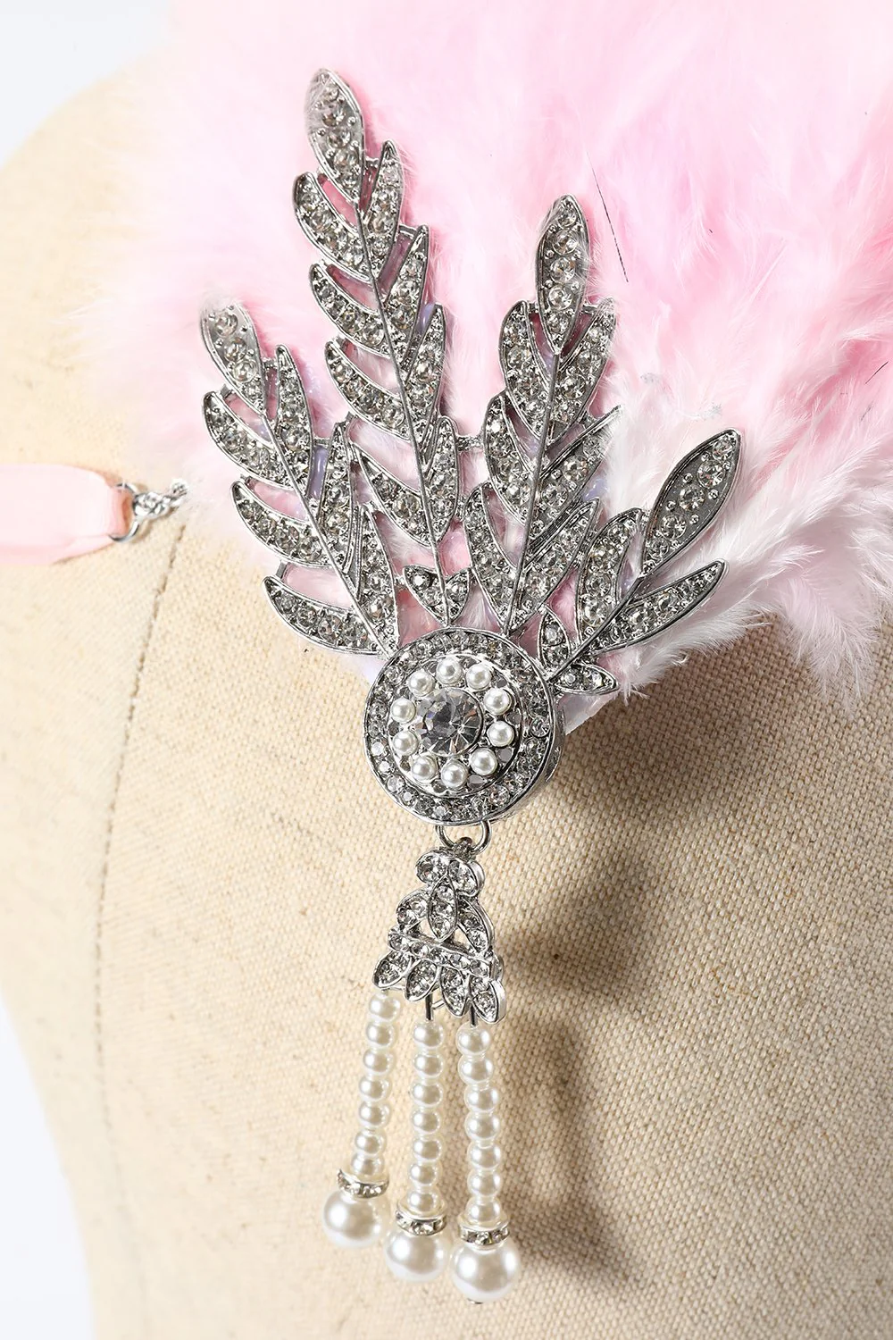 Black 1920s Feather Headband - Image 12
