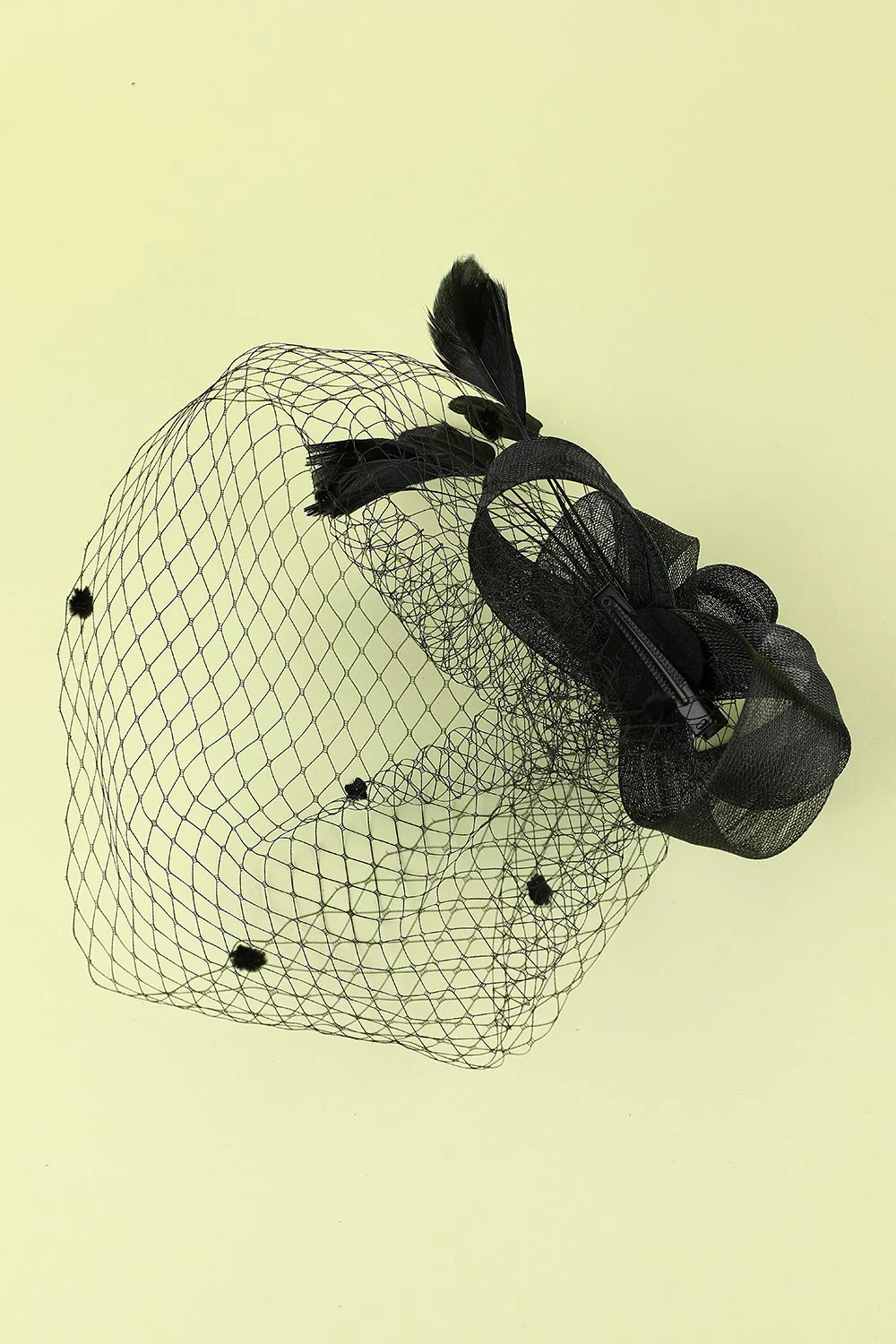 Black 1920s Feather Headband - Image 8