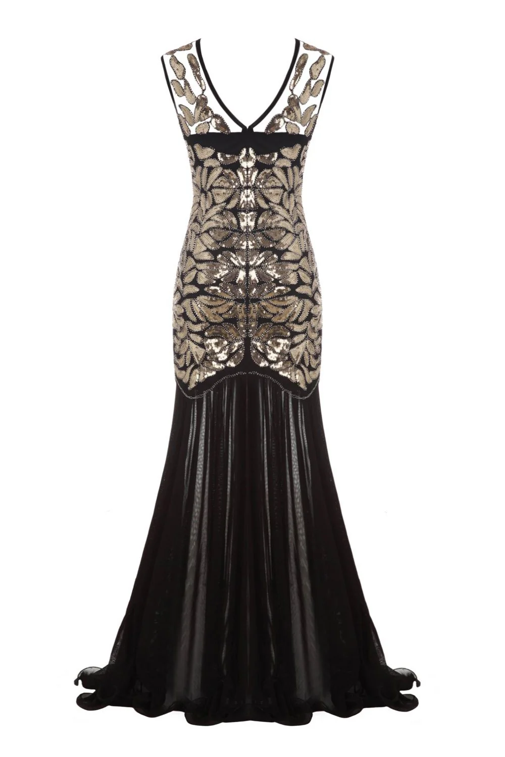 Black 1920s Flapper Glitter Dresses - Image 2