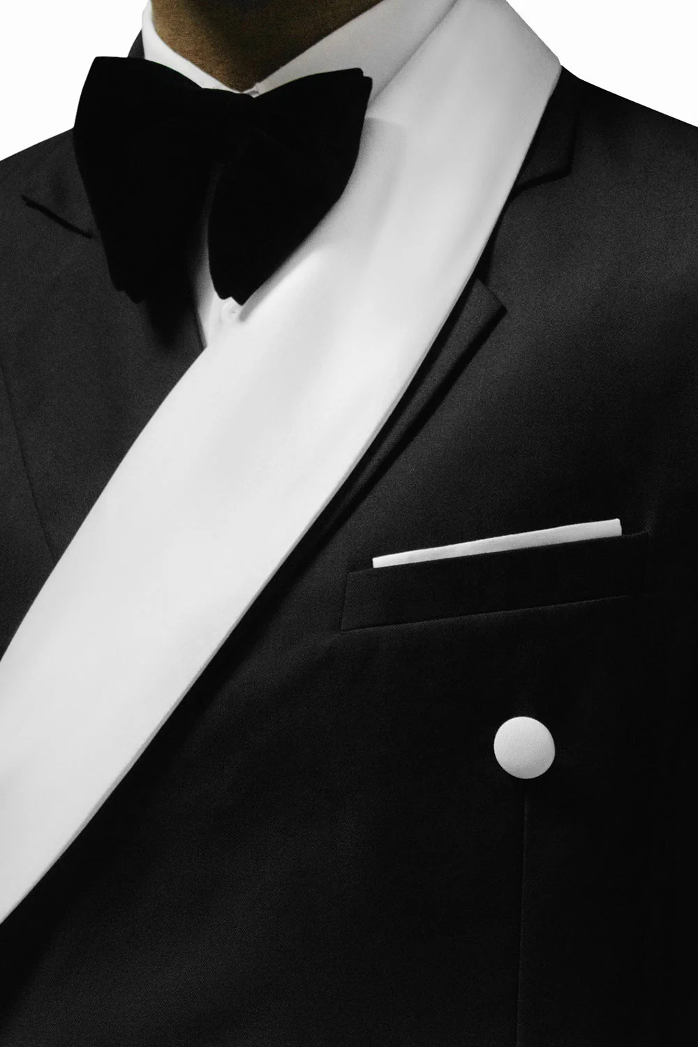 Black 2 Piece One Button Notched Lapel Men's Prom Suits - Image 4