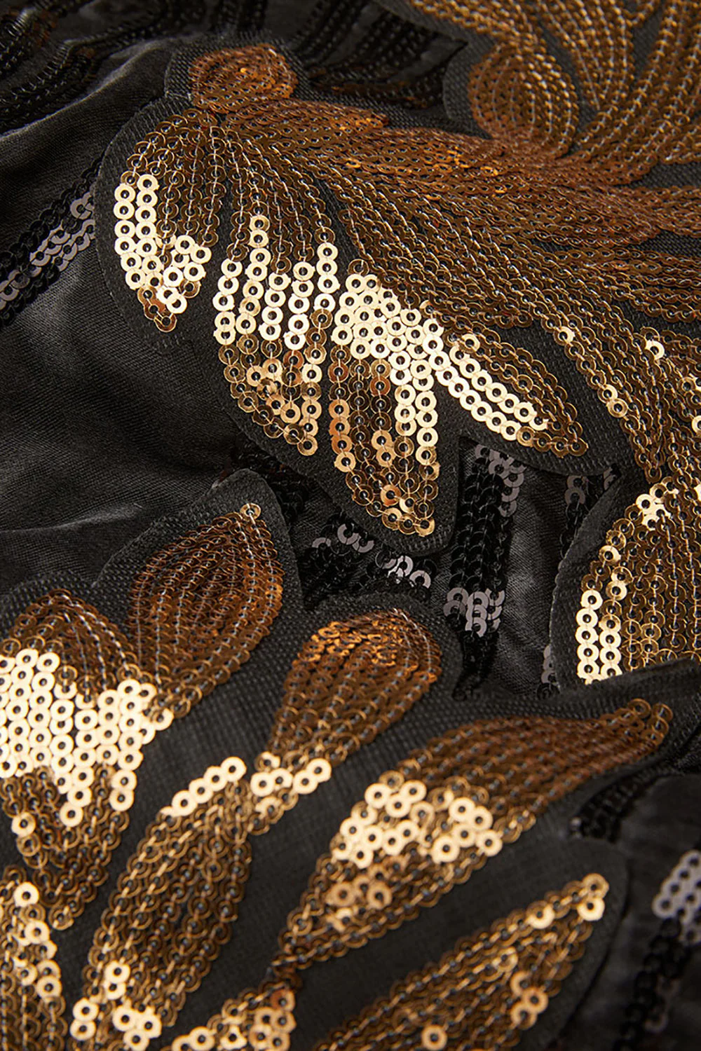 Black and Gold Jacquard Sequins Men's 2 Piece Prom Suits - Image 4