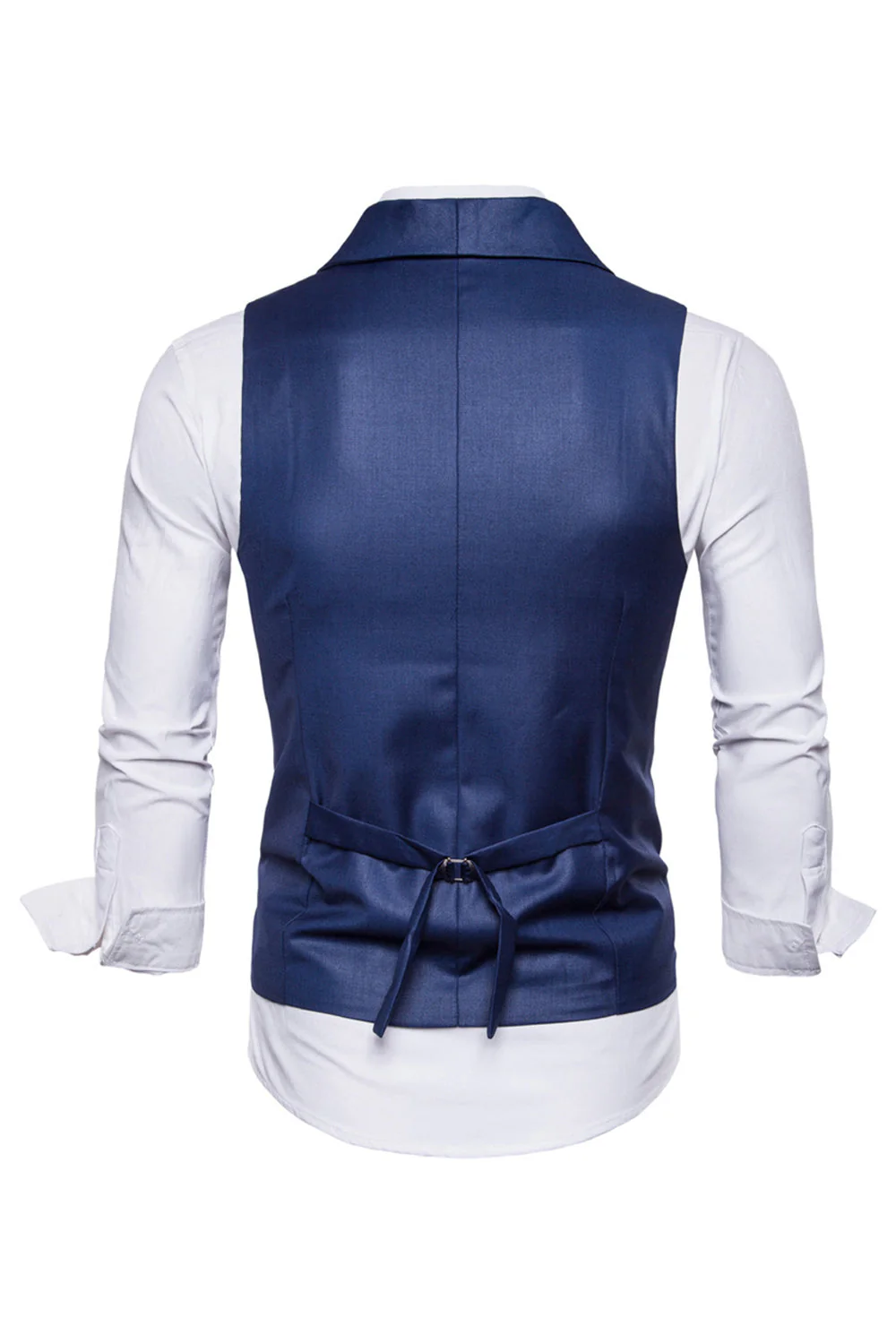 Black Double Breasted Shawl Lapel Men's Suit Vest - Image 9