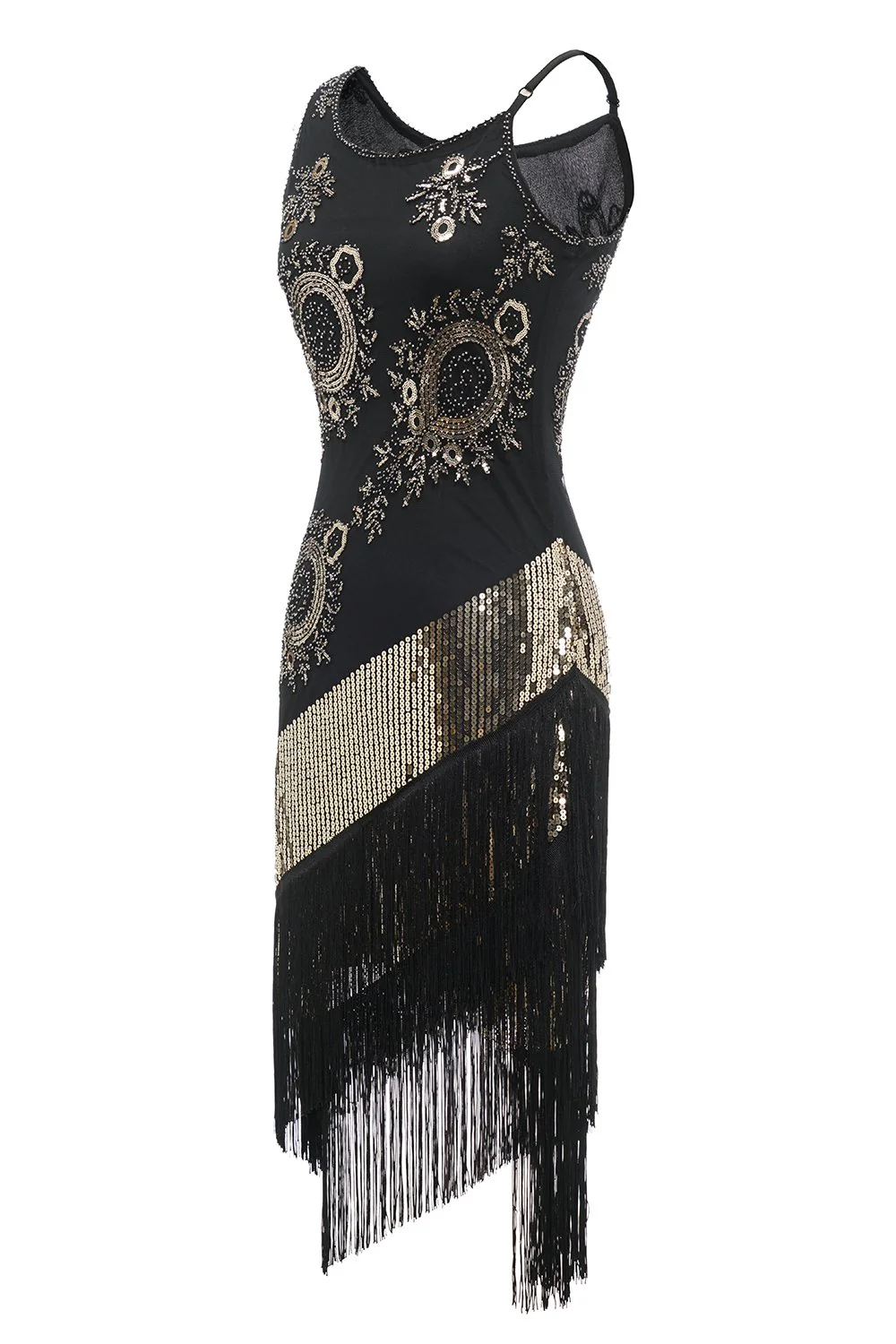 Black Fringe Seuqins Gatsby Dress - Image 3
