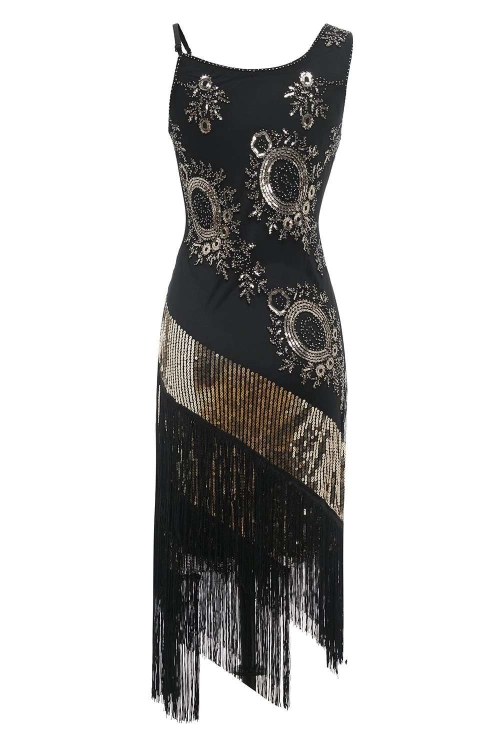 Black Fringe Seuqins Gatsby Dress - Image 4