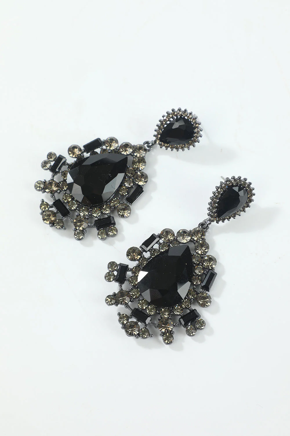 Black Headpiece Drop Earrings Five Pieces 1920s Accessories Set - Image 4