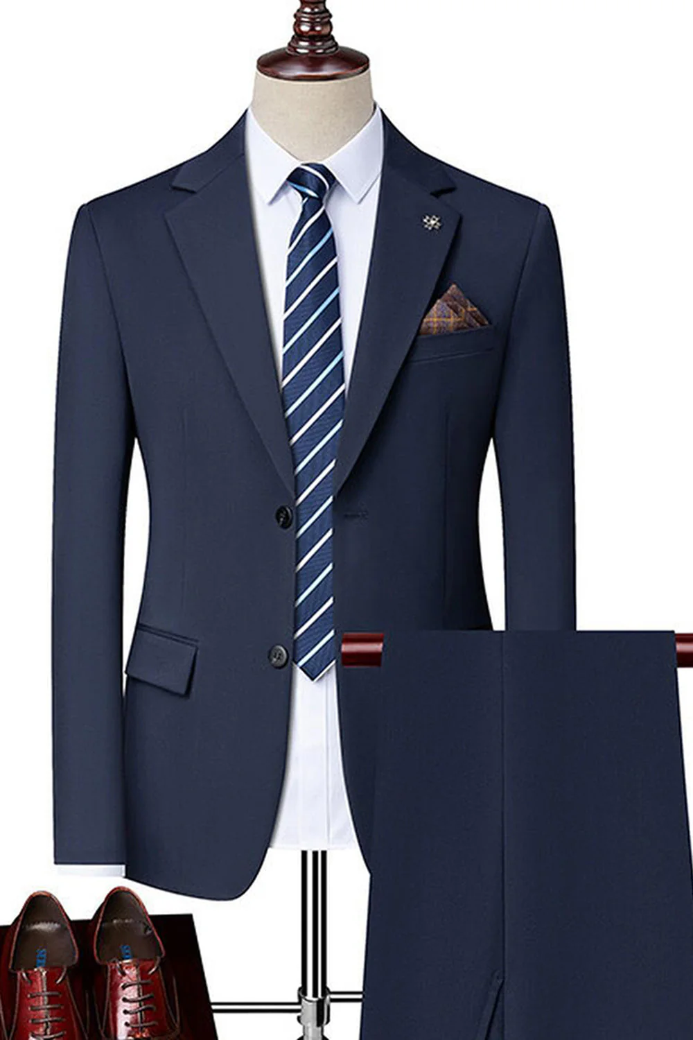 Black Notched Lapel Singel Breasted 2-piece Men Suits - Image 3