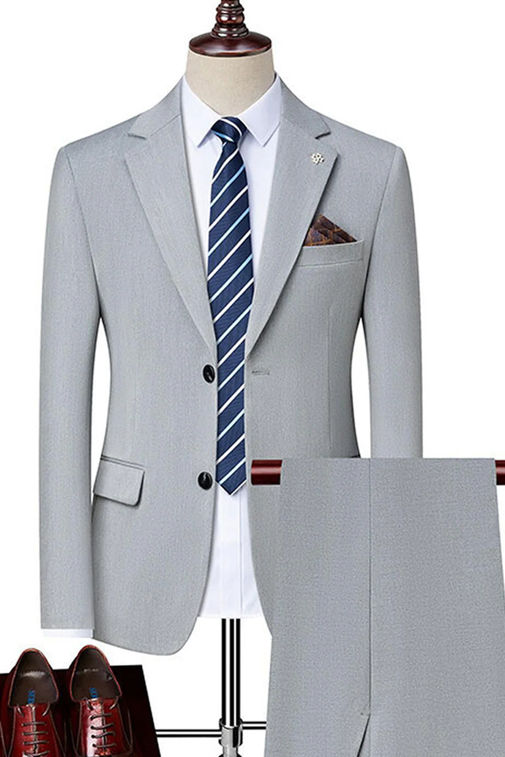 Black Notched Lapel Singel Breasted 2-piece Men Suits - Image 5