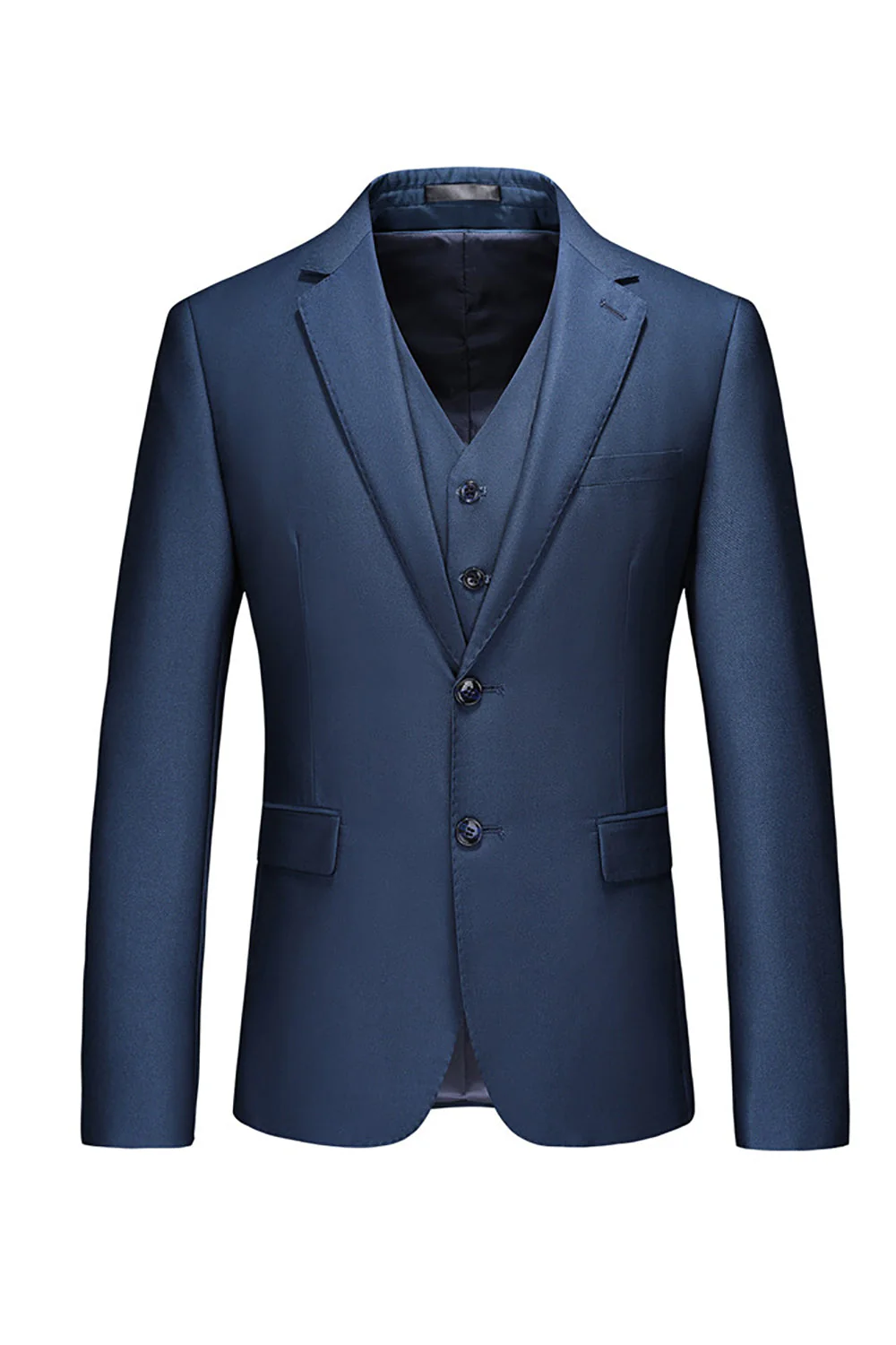 Black Notched Lapel Two Buttons Men's Wedding Suits - Image 22