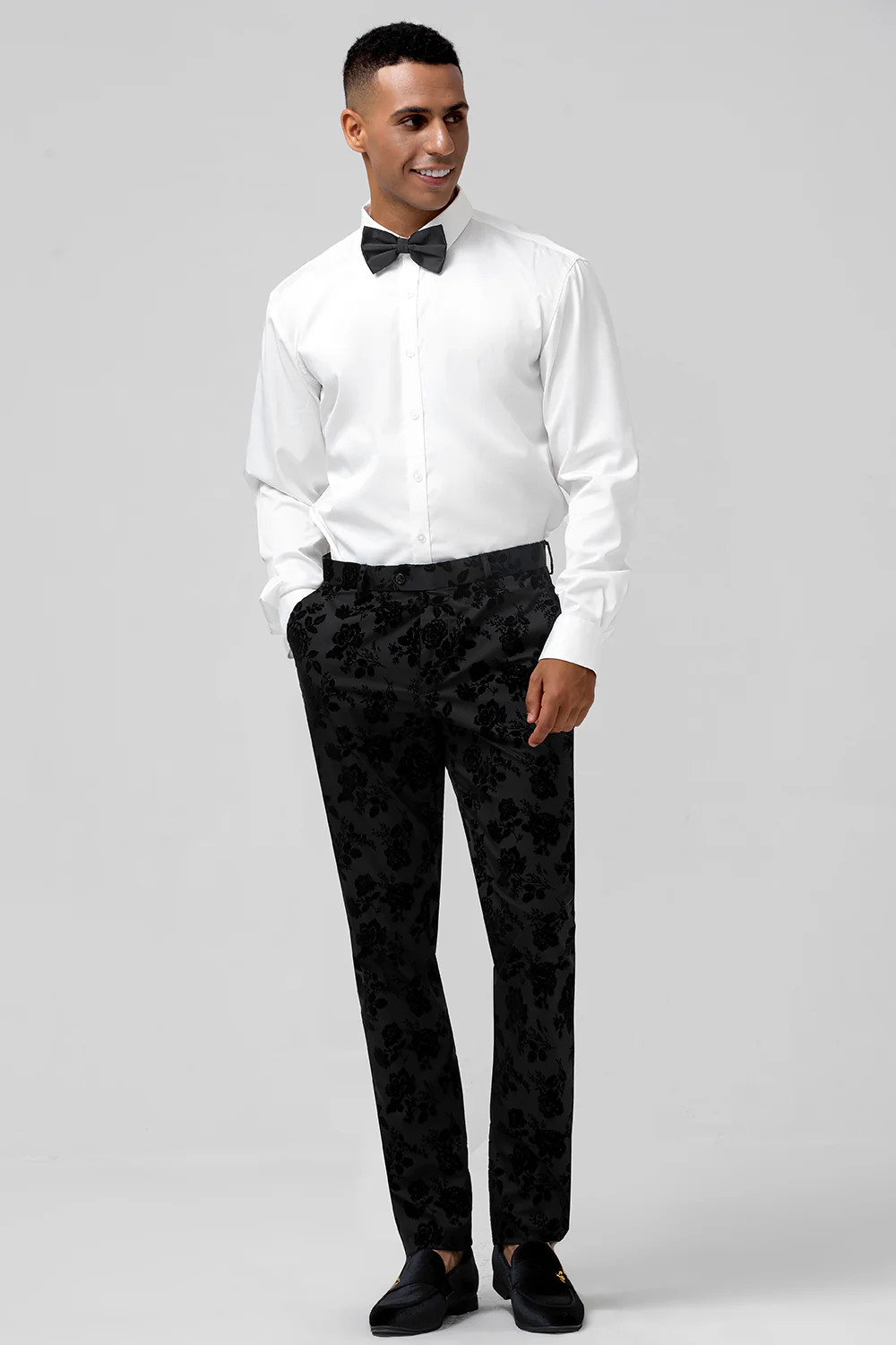 Black Peak Lapel 3 Pieces Floral Men's Suits - Image 6