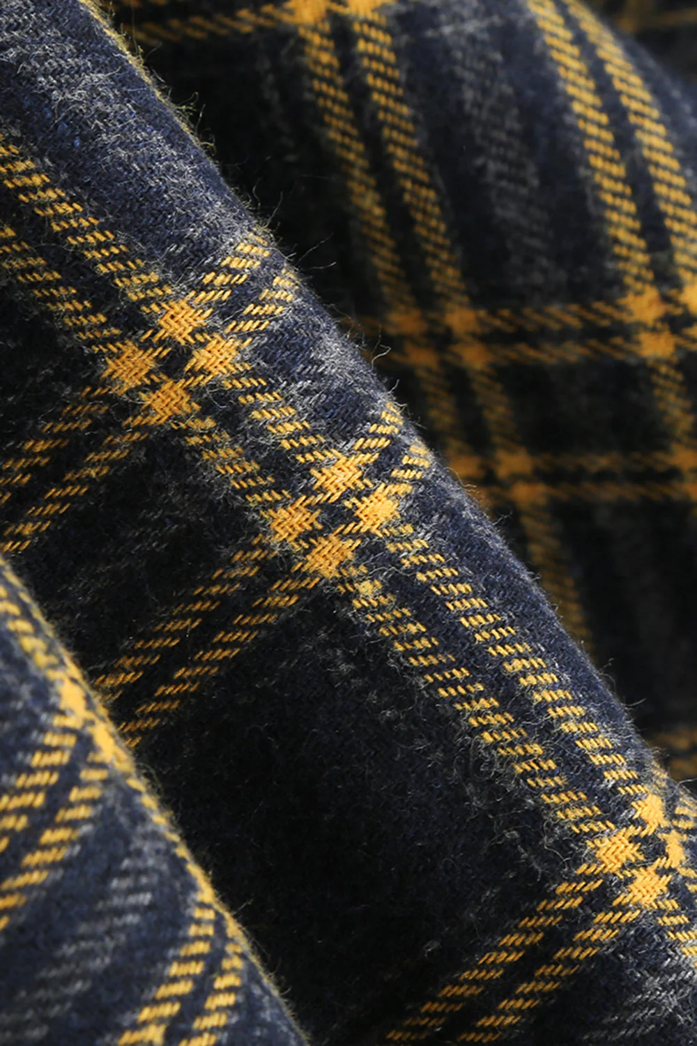 Black Plaid A-Line Peter Pan Collar Midi 1950s Dress - Image 3