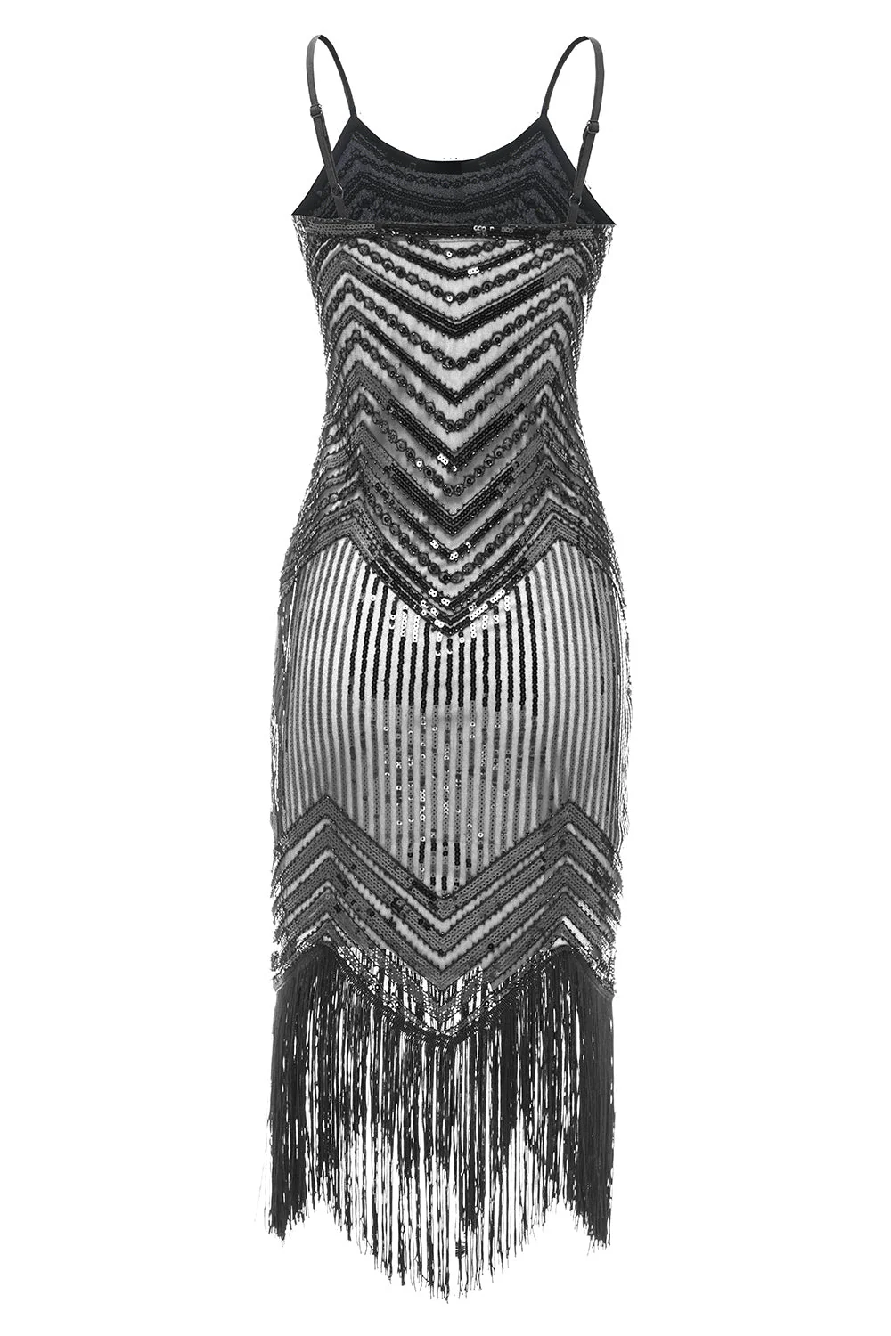Black Red Spaghetti Straps 1920s Dress - Image 14
