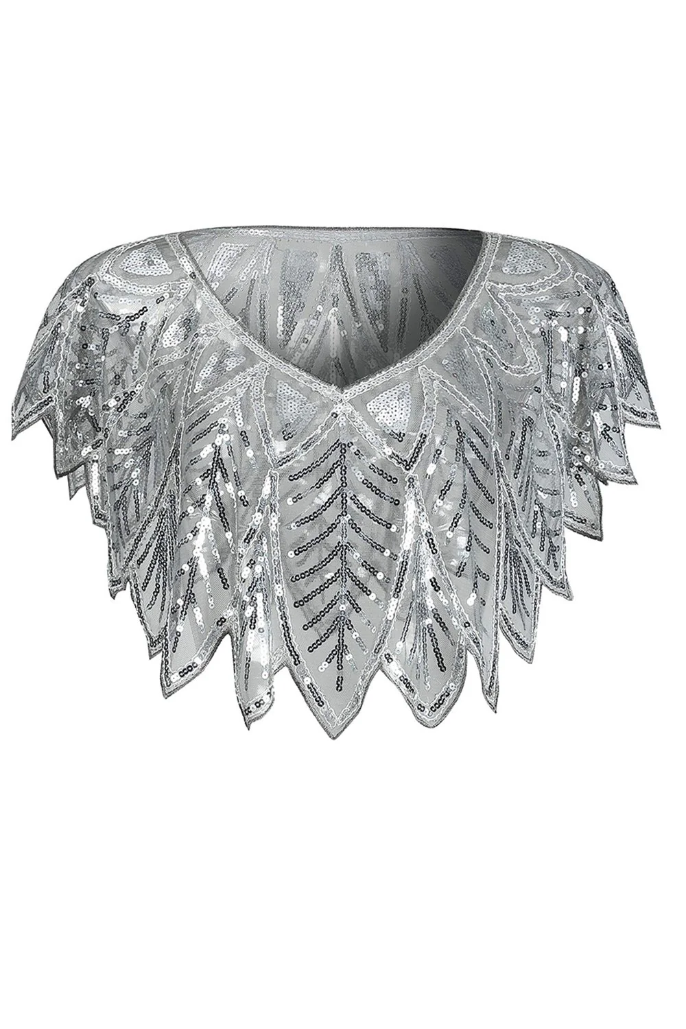 Black Sequin Glitter 1920s Cape - Image 4