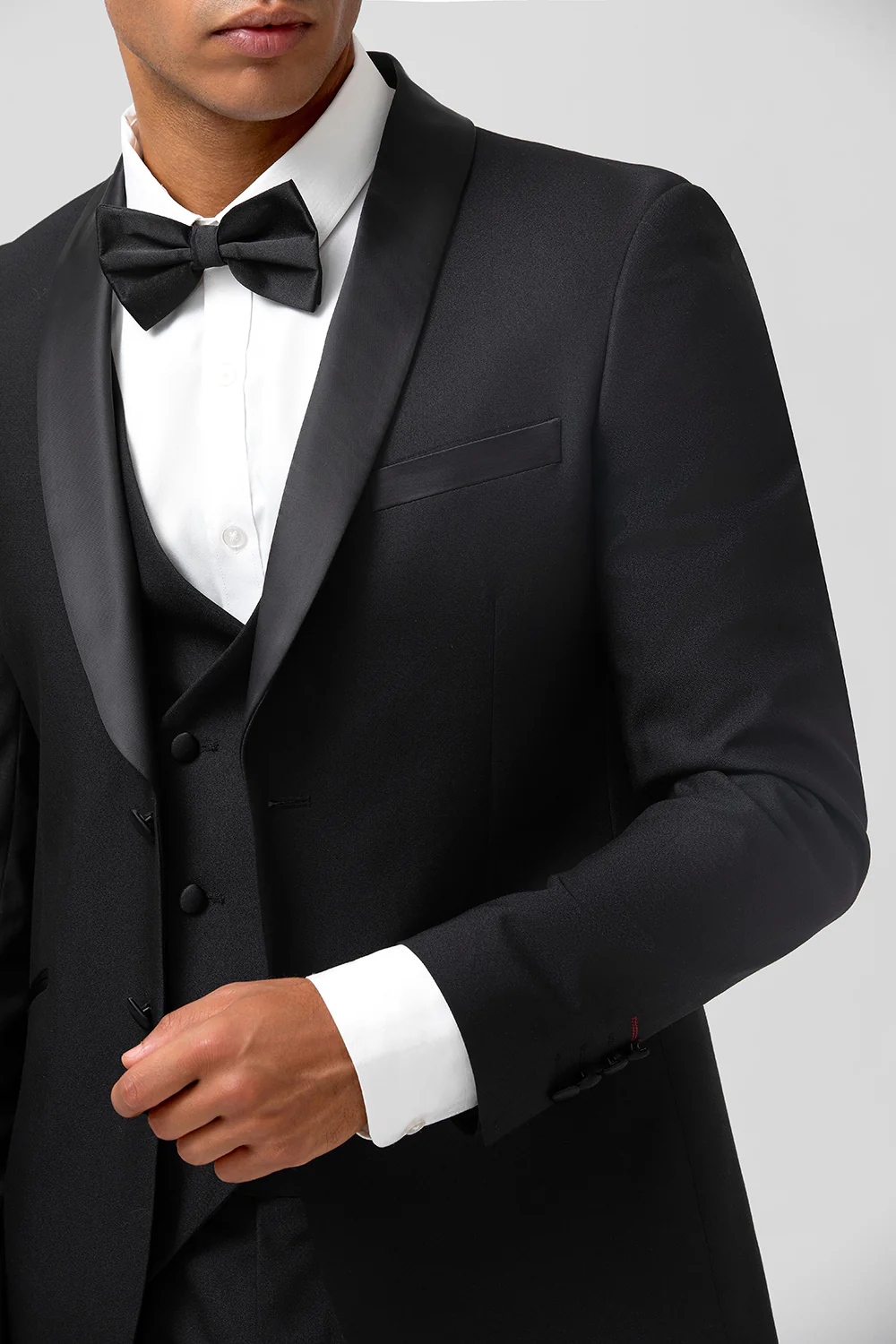 Black Shawl Lapel Single Breasted 3 Pieces Men's Suits - Image 7