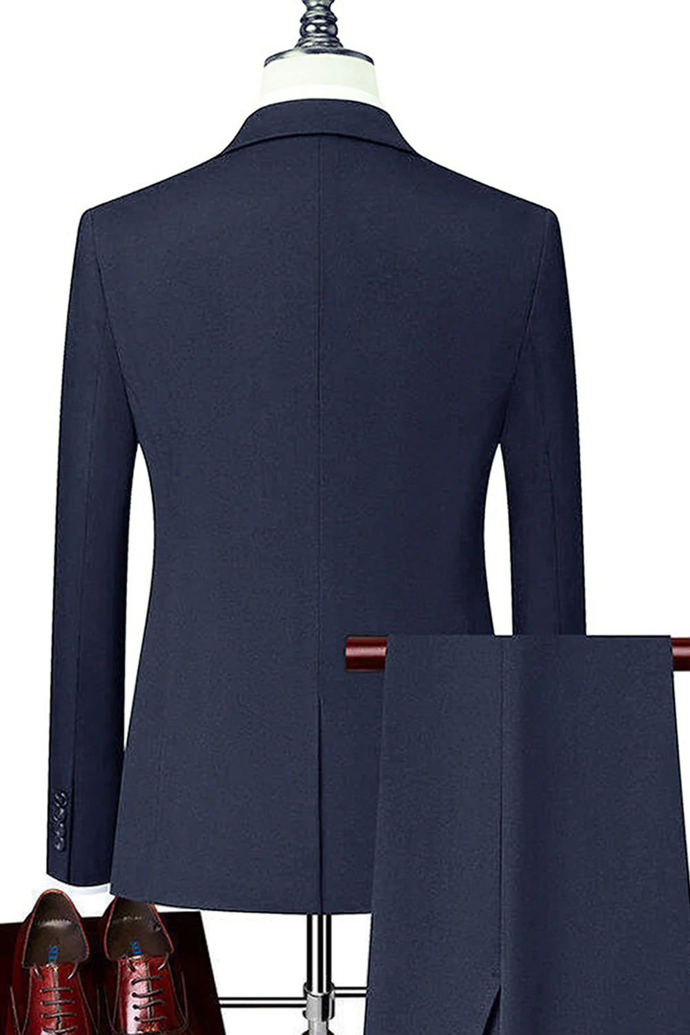 Black Singel Breasted Notched Lapel 3-Piece Men Suits - Image 4