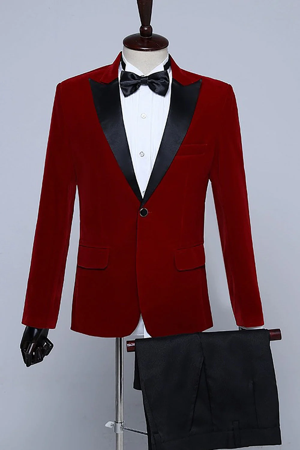Black Velvet Men's Tuxedo for Party - Image 3