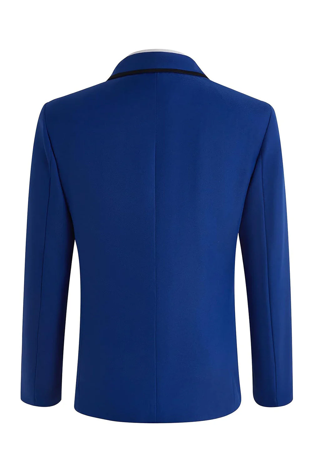 Blue 2 Piece One Button Notched Lapel Men's Prom Suits with Embroidery - Image 2