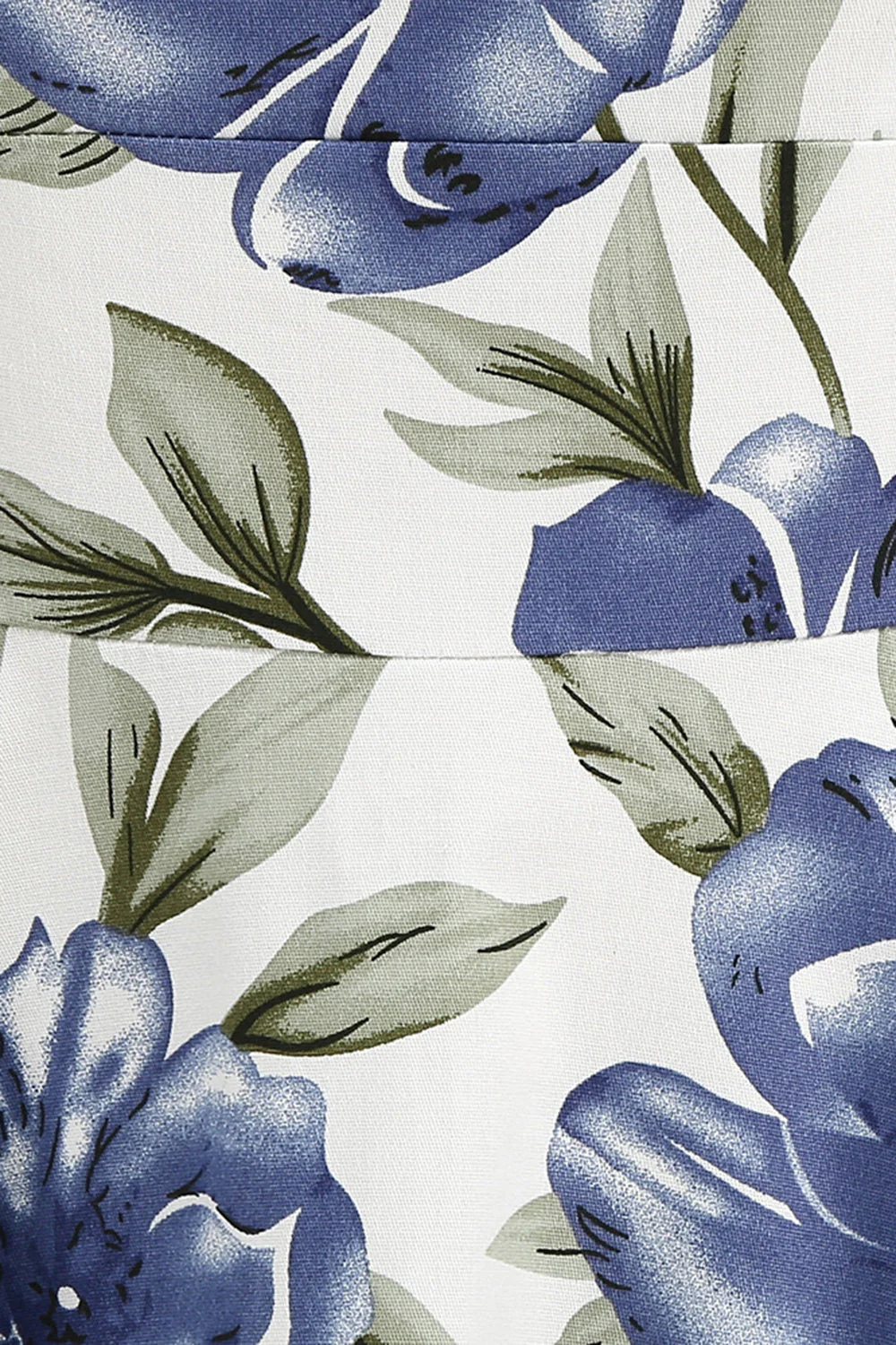 Blue Floral Print Square Neck 1950s Vintage Dress - Image 5